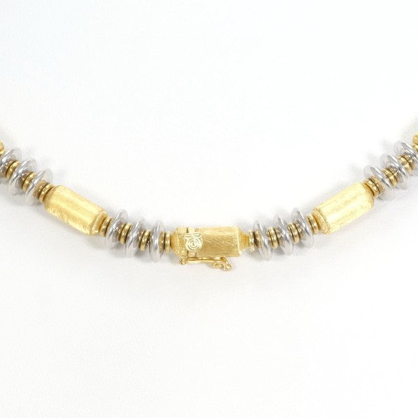 18K Yellow Gold and White Gold Necklace for Women - Elegant Layering Jewelry for Everyday Wear, Gifts, and Special Occasions