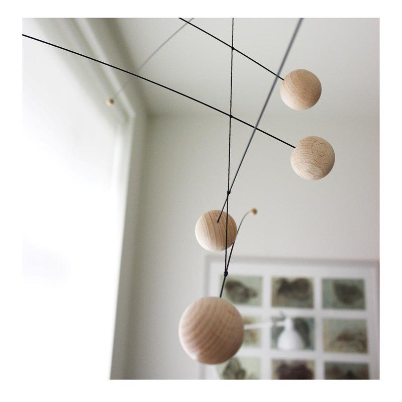 FLENSTED Hanging Art Mobile - Futura & Natura Nature Wooden Decor for Nursery, Living Room & Office | Wind Chime & Wall Decor for Home