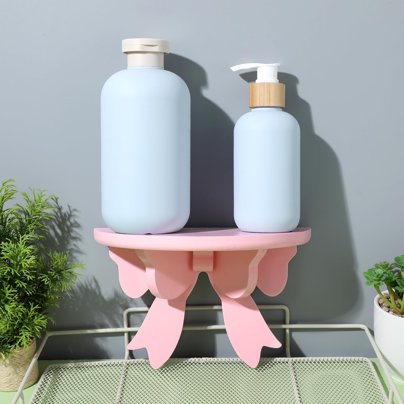 DOITOOL Wooden Bow Floating Shelf - Cute Bow Shaped Wall Shelf for Home Decor, Bedroom, Living Room | Wall Mounted Display Shelf for Plants, Books & Decorative Items | Rustic Wood Wall Storage Solution