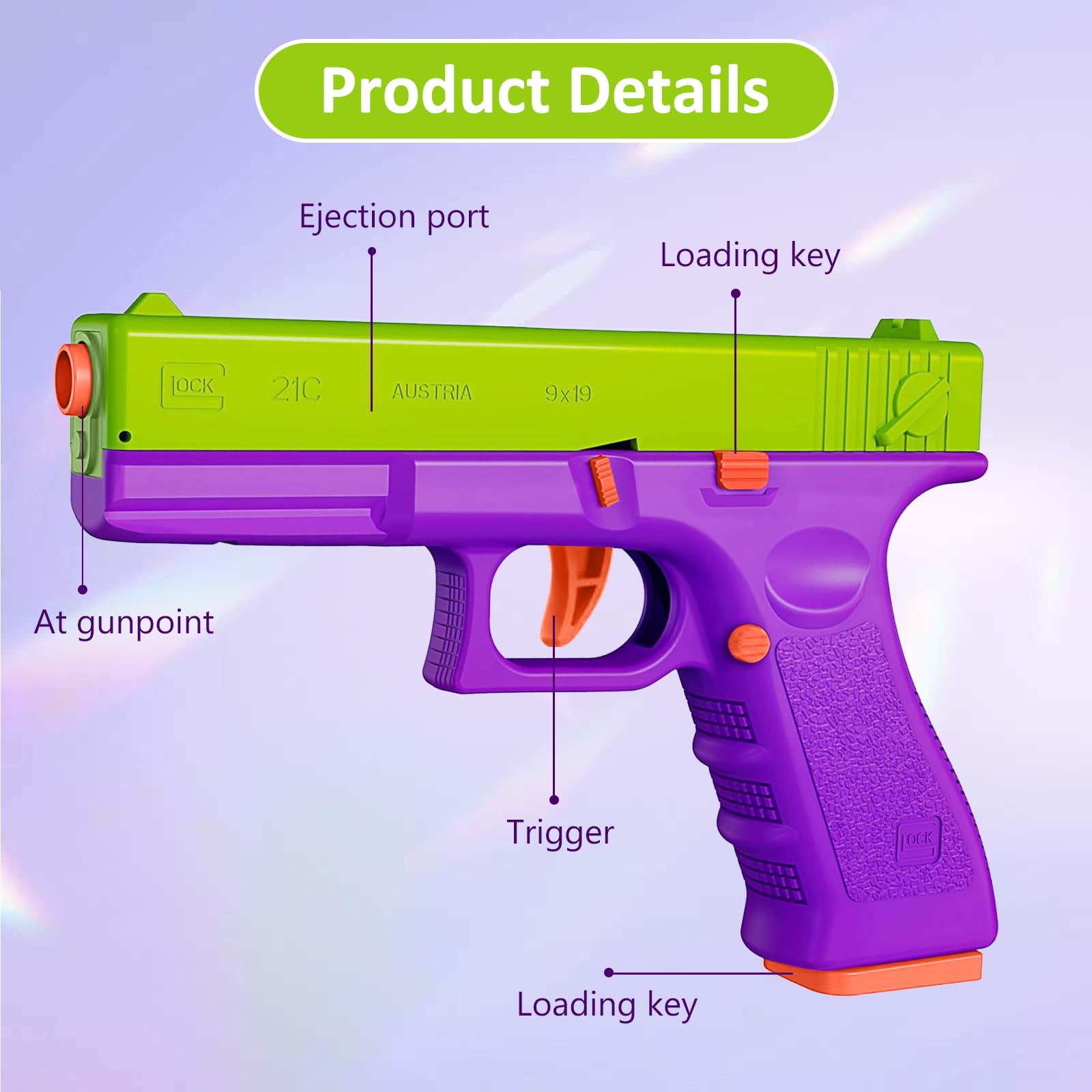 **3 Pack Fidget Toy Gun 1911 - Shell Ejecting Gravity Pistol for Stress Relief, Anxiety, Autism & Kids | 3D Printed Sensory Toys for Office, School & Travel Gifts**