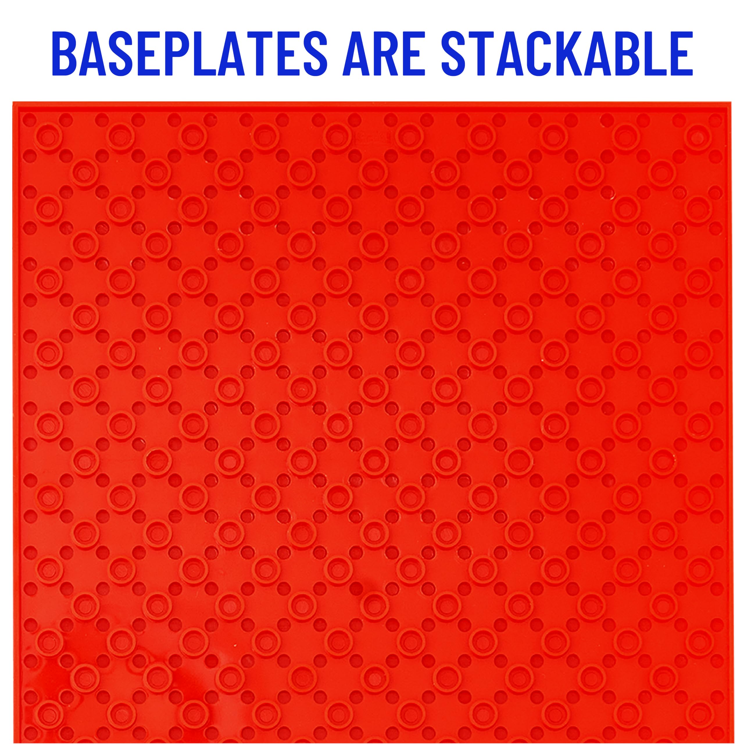 Strictly Briks 4 Pack 10x10 Inch Baseplates - 100% Lego Compatible, Stackable Building Plates with 32x32 Studs for Kids & Adults - Perfect for Lego Cities, MOC Displays & Creative Play (Basic Colors)