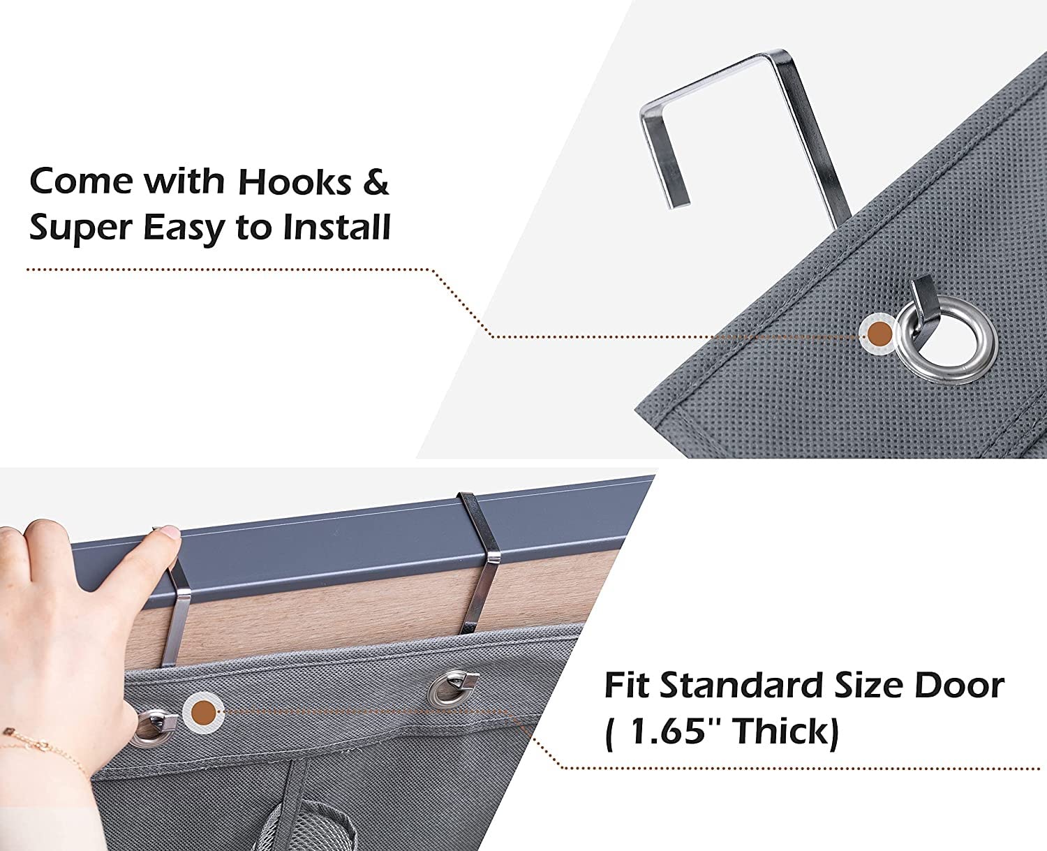 Extra Large Over The Door Shoe Organizer - 6 Mesh Pockets Hanging Shoe Storage for Closet, Bedroom & Entryway - Space Saving Shoe Holder for Narrow Doors & Small Spaces