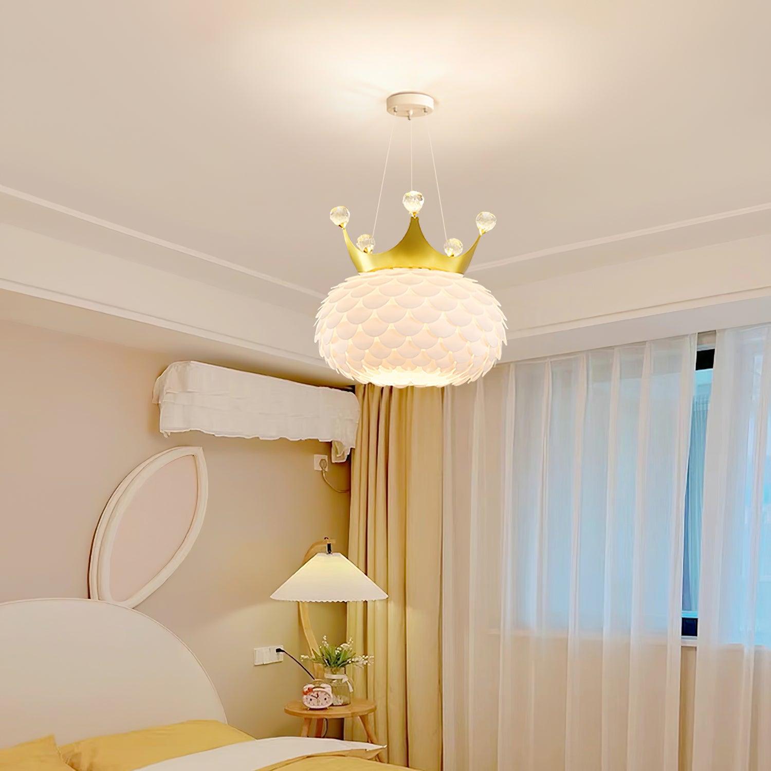Aluvia Crown Pendant Lamp - Modern Chandelier Lighting Fixture for Dining Room, Kitchen Island & Bedroom Decor