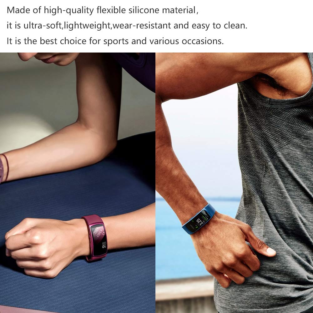 Soft Silicone Replacement Bands for Samsung Gear Fit 2/Pro - Small, White - Comfortable & Durable Wristbands for Fitness Tracking & Everyday Wear