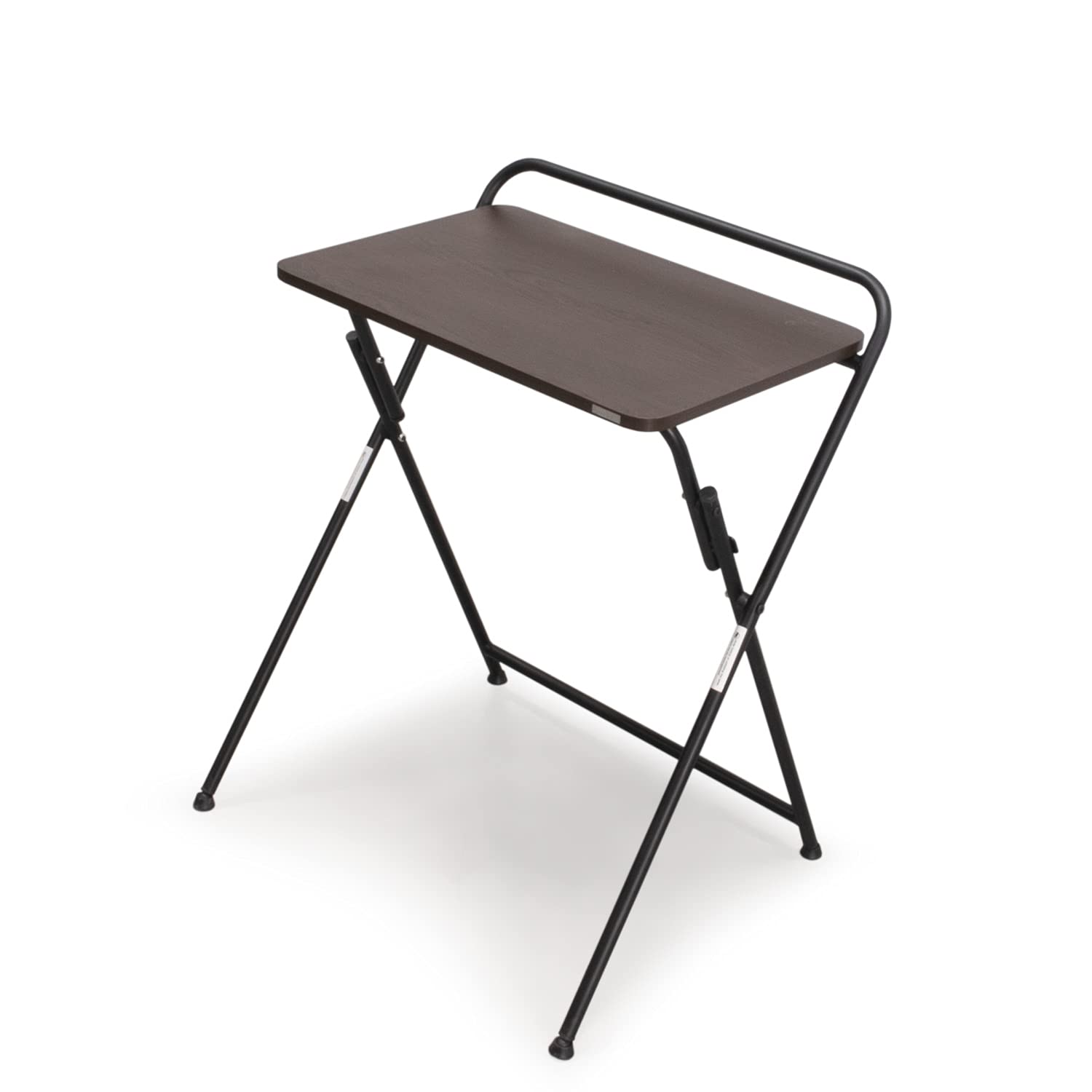 SOFSYS Modern Folding Desk for Small Spaces - Computer Gaming Desk, Home Office Writing Desk with Industrial Metal Frame & Premium Desktop (Espresso/Black) - Perfect for Gaming Setup, Remote Work & Study Spaces