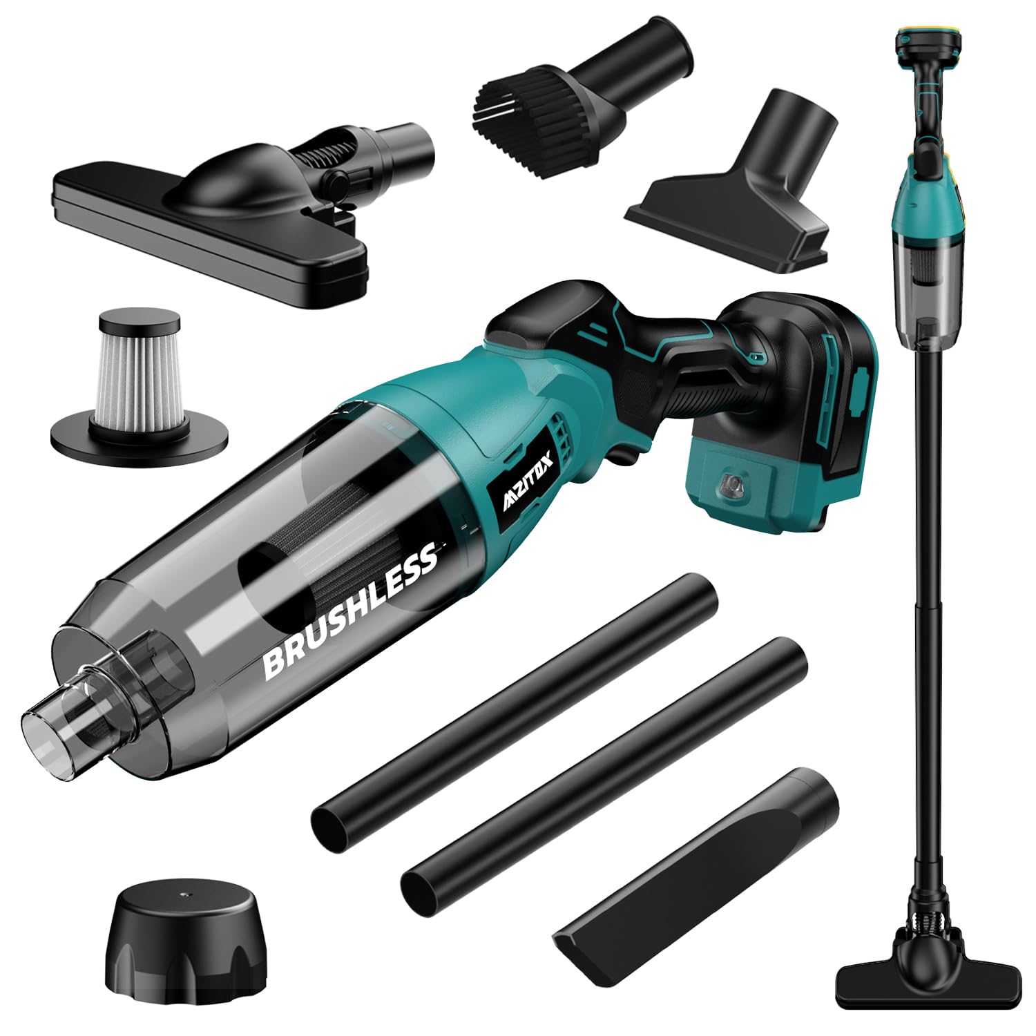 18V Cordless Handheld Vacuum Cleaner - 5-in-1 Stick Vacuum with 450W Brushless Motor, 24Kpa Suction & HEPA Filtration - Perfect for Hard Floors, Carpets, Cars, and Pet Hair (Battery Not Included)