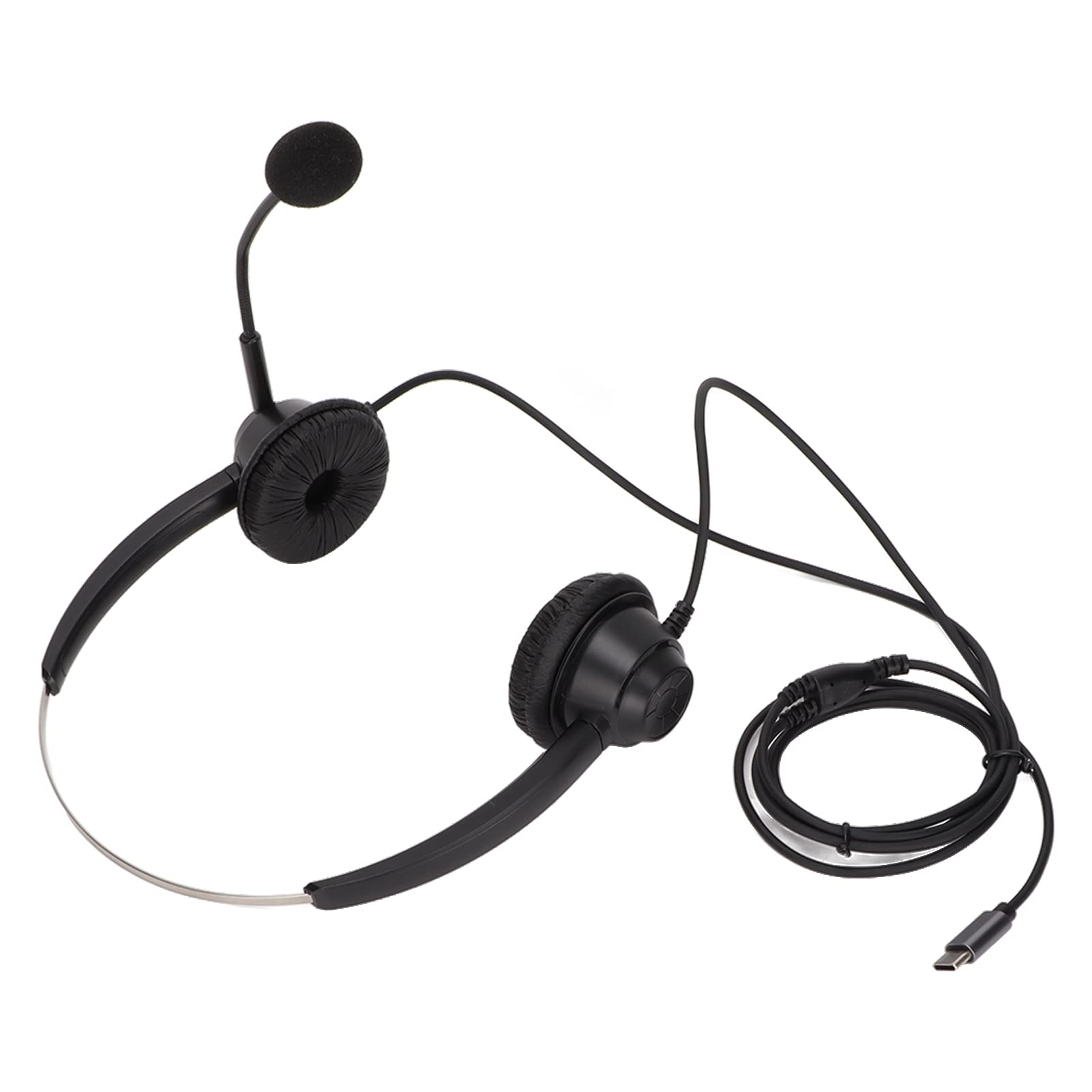Binaural Business Headset with Noise Cancelling Microphone - USB Type C Dual Ear Headphones for Call Center, Online Courses & Conference Calls - Perfect for Remote Work, Customer Service & Virtual Meetings