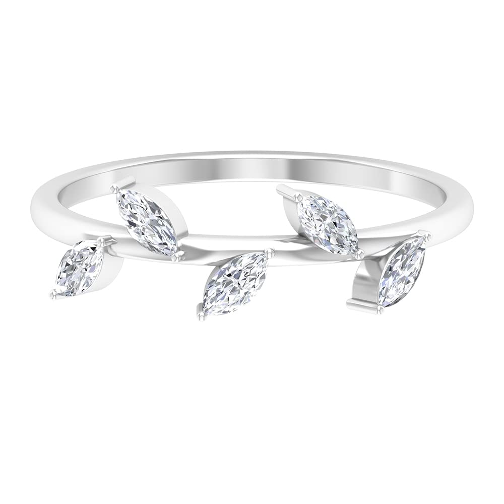 1/2 CT Marquise Cut Diamond Leaf Promise Ring for Women - 14K Solid Gold Minimalist Branch Ring - Perfect for Anniversaries, Engagements & Special Occasions