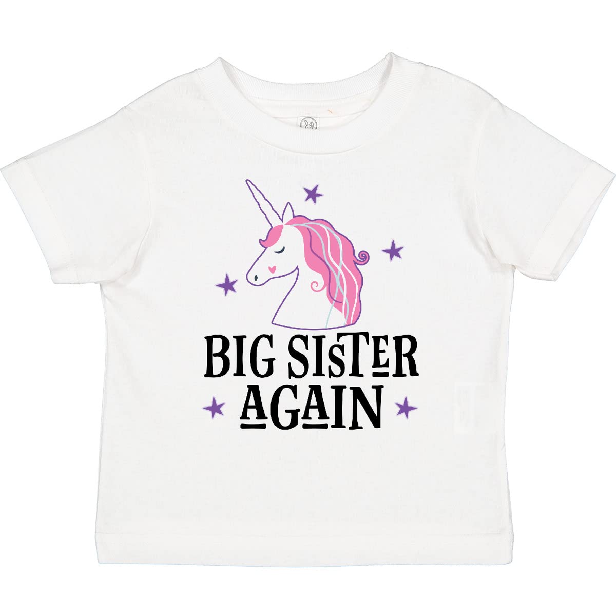 Inktastic Big Sister Again Unicorn Toddler T-Shirt - Cute Unicorn Graphic Tee for Toddler Girls - Perfect for Sibling Matching Outfits, Birthday Gifts & Family Photos