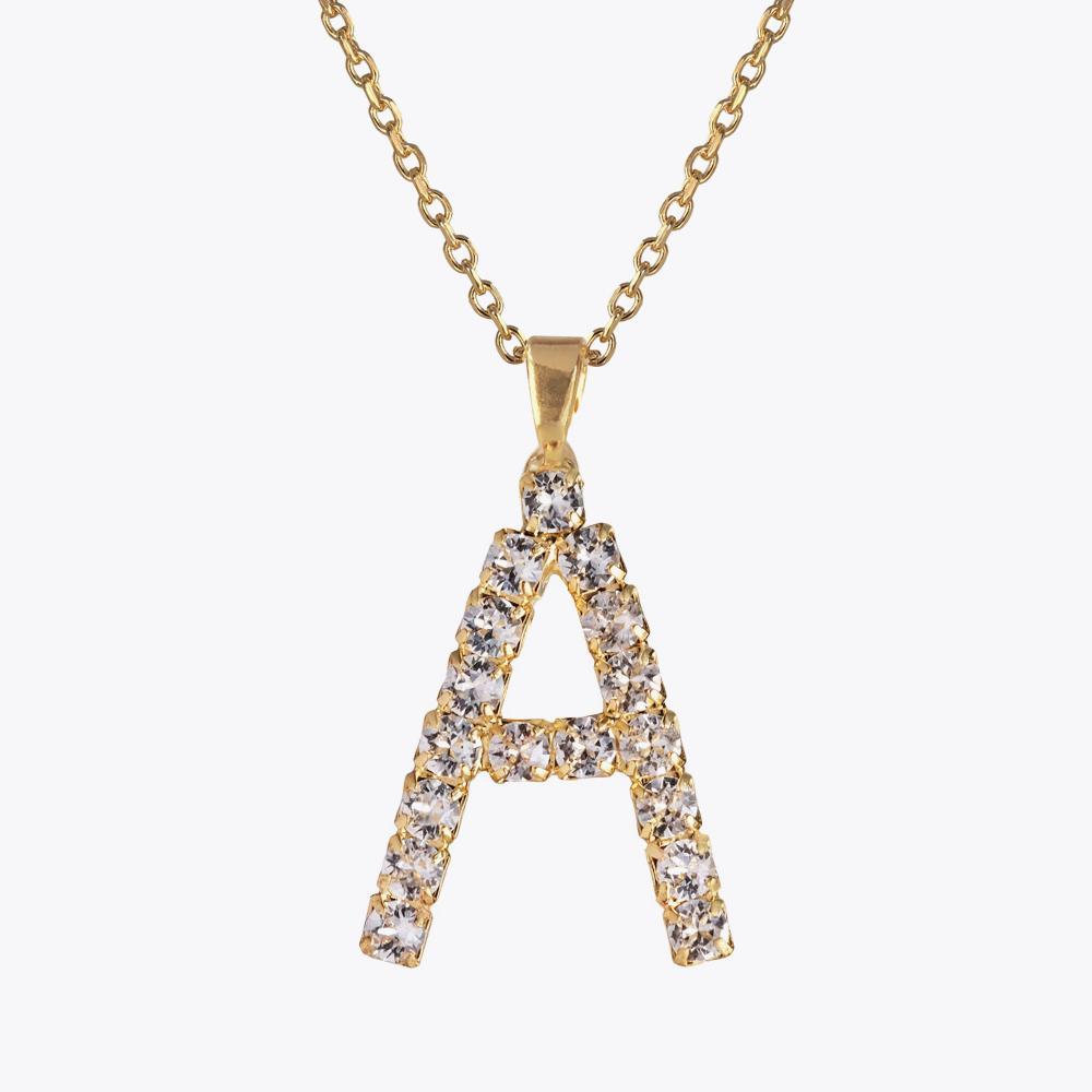 Personalized Crystal Letter Necklace - Custom Initial Pendant Jewelry for Women, Gift for Her, Birthday, Anniversary, Valentine's Day