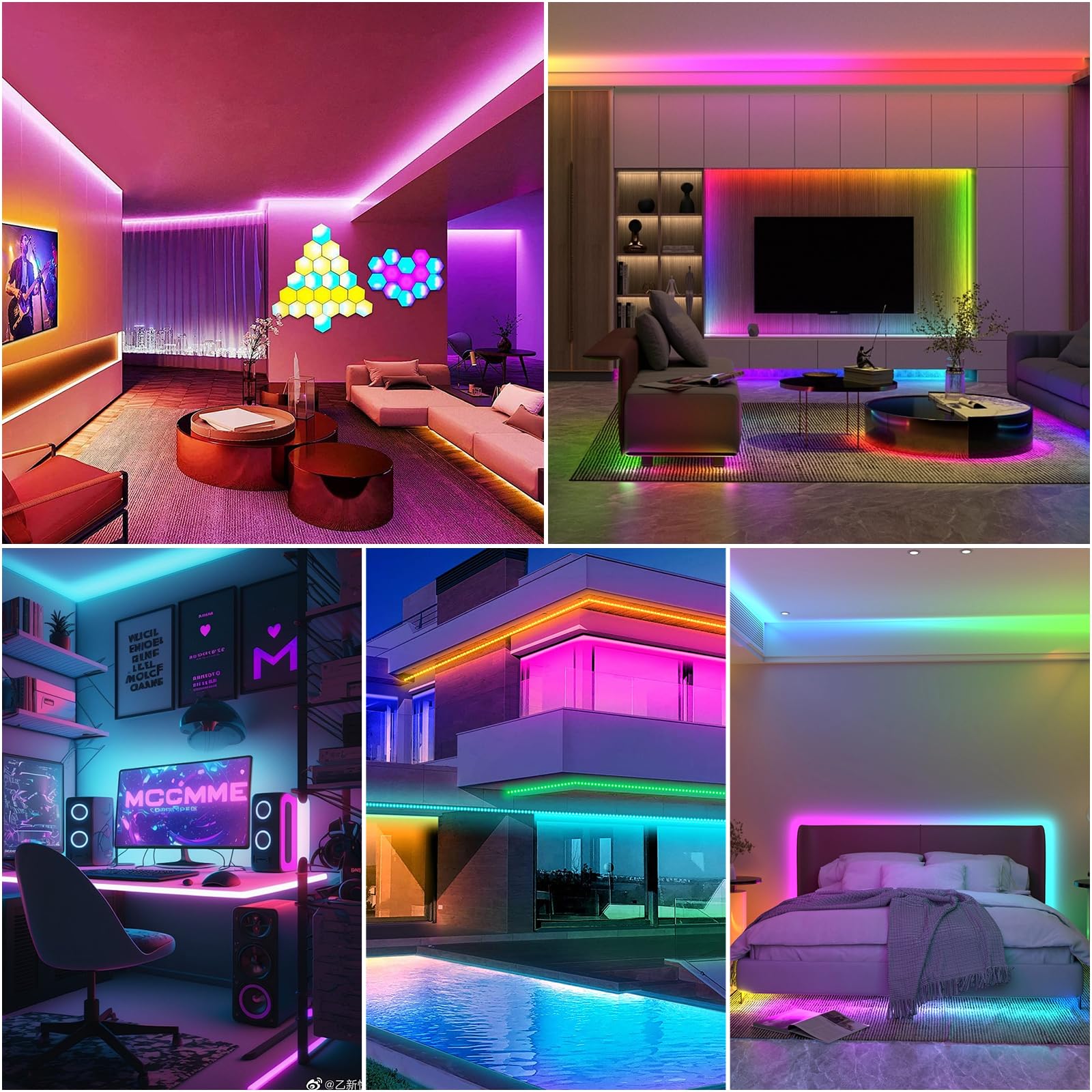 SINWE 40M RGB LED Strip Lights with Remote & App Control, Music Sync, Timer - Smart Lighting for Gaming Room, Bedroom, Kitchen, Party Decoration