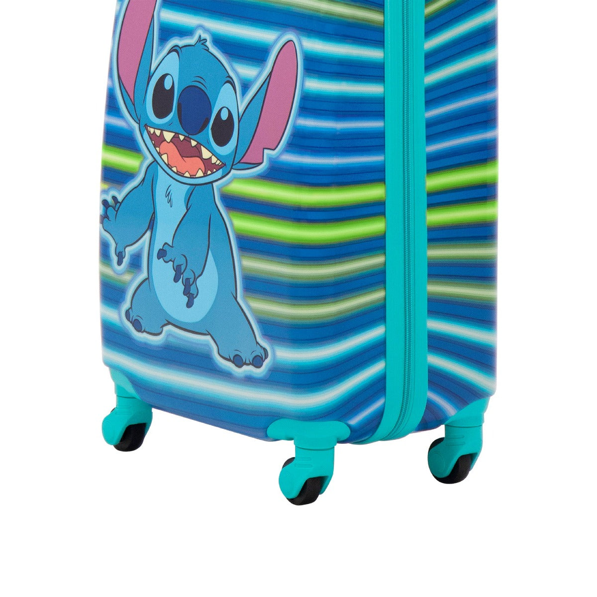 Disney Stitch Neon Stripe Kids 21 Inch Luggage - Lightweight Carry-On Suitcase for Travel, School Trips & Sleepovers | Durable Spinner Wheel Design for Boys & Girls