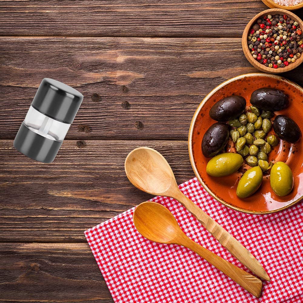 Premium Stainless Steel Sea Salt and Pepper Grinder Set - Adjustable Ceramic Spice Mill for Kitchen, Dining & Travel (2-Pack, Black) | Perfect for Home Cooking, Restaurants & Outdoor Picnics