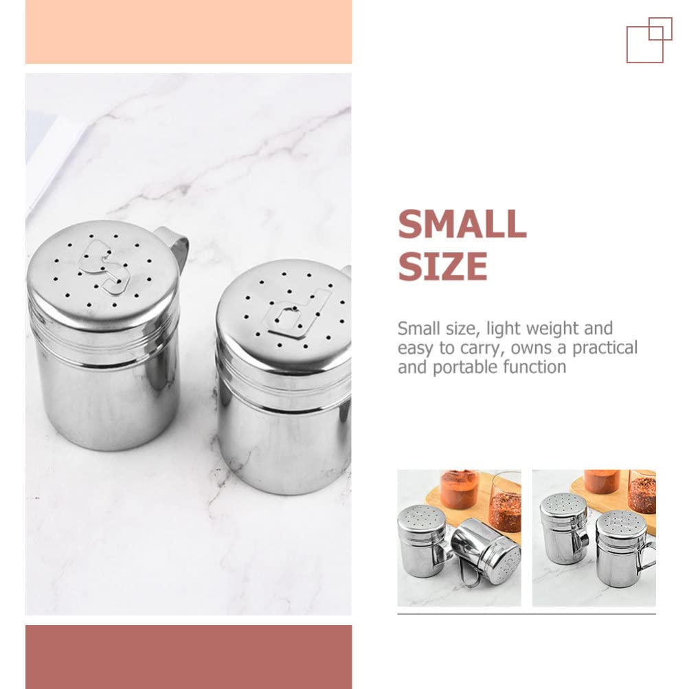 Premium Stainless Steel Salt and Pepper Shakers Set - 2 Pack Spice Containers with Adjustable Pour Lids for Kitchen, Dining Table, BBQ, Camping & Travel