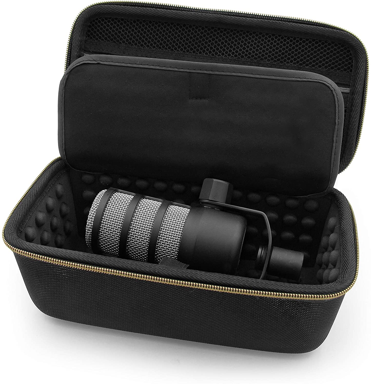 CASEMATIX Protective Travel Case for Rode PodMic, Shure MV7 XLR & Cardioid Condenser Microphones - Durable Storage Solution for Podcasting, Streaming & Studio Equipment