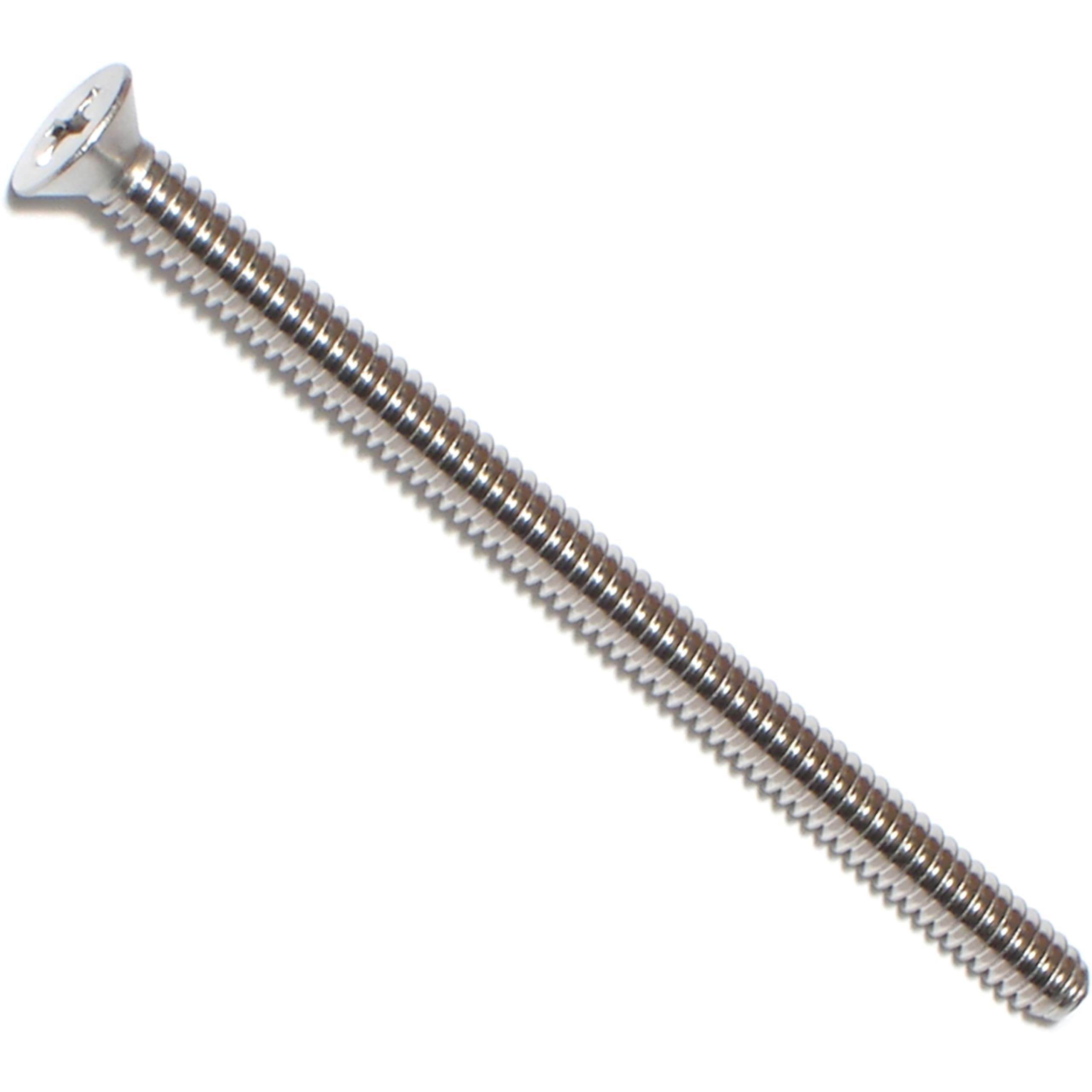 Phillips Flat Head Machine Screws 10-24 x 3 Inch (50 Pack) - Stainless Steel Fasteners for DIY Projects, Furniture Assembly & Home Repairs