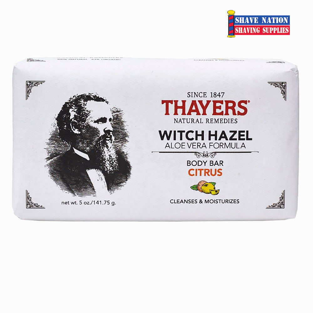 Thayers Citrus Body Bar Soap - Natural Moisturizing Soap for Dry Skin - Refreshing Orange Scent - Perfect for Shower, Bath & Gift Giving
