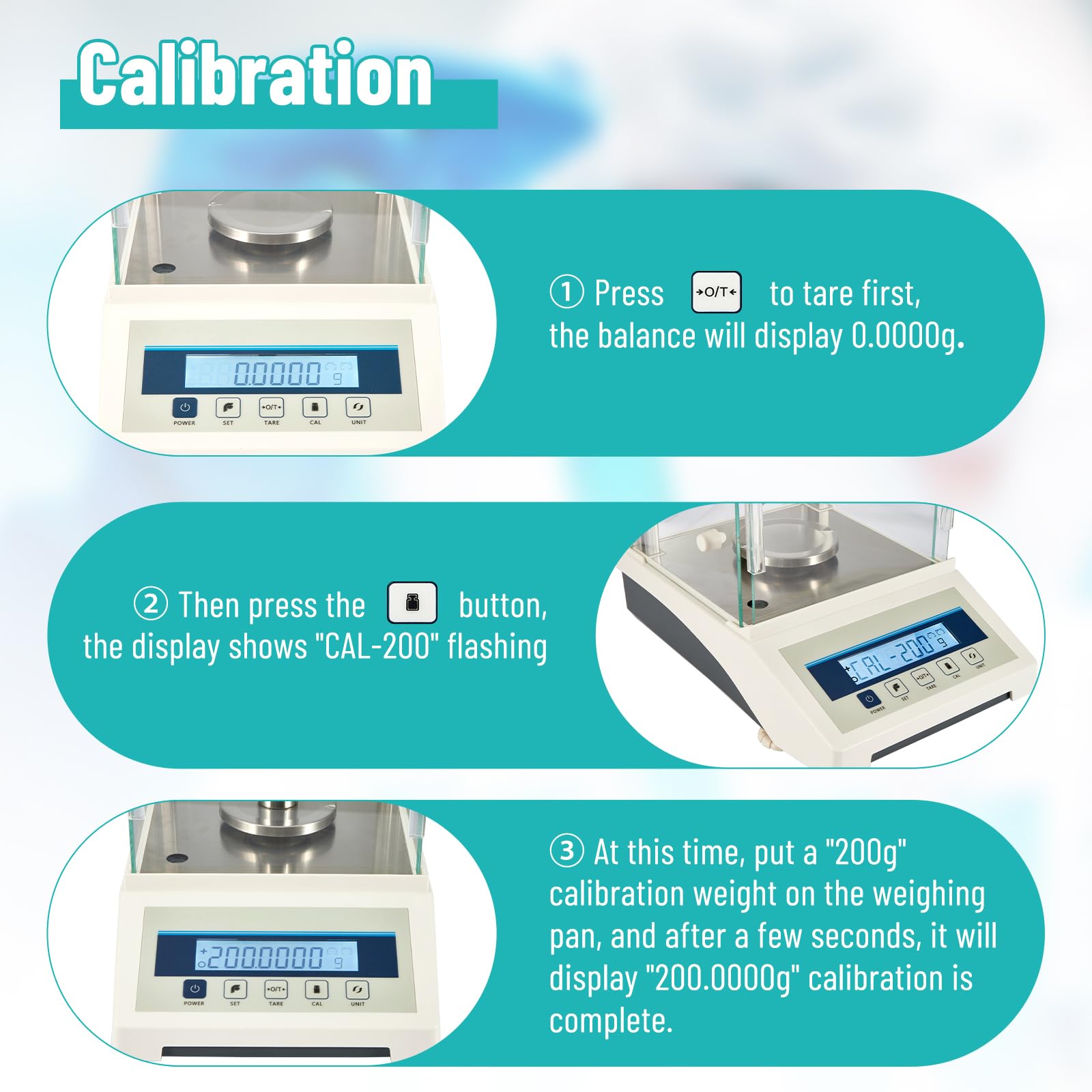 220g x 0.1mg High Precision Digital Analytical Lab Scale | Scientific Balance 0.0001g Accuracy | Jewelry, Coin, Powder & Diamond Weighing Scale with Calibration Weights & RS232 Interface | Perfect for Laboratories, Pharmacies & Jewelry Stores