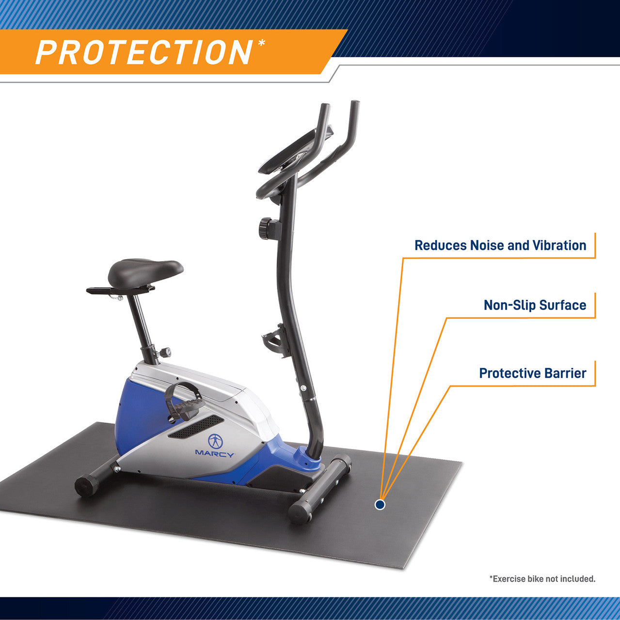 Marcy MAT 365 Treadmill Mat - Heavy Duty Exercise Equipment Floor Protector for Home Gym, Cardio Machines & Fitness Gear - Non-Slip Workout Mat for Hardwood & Carpet Protection