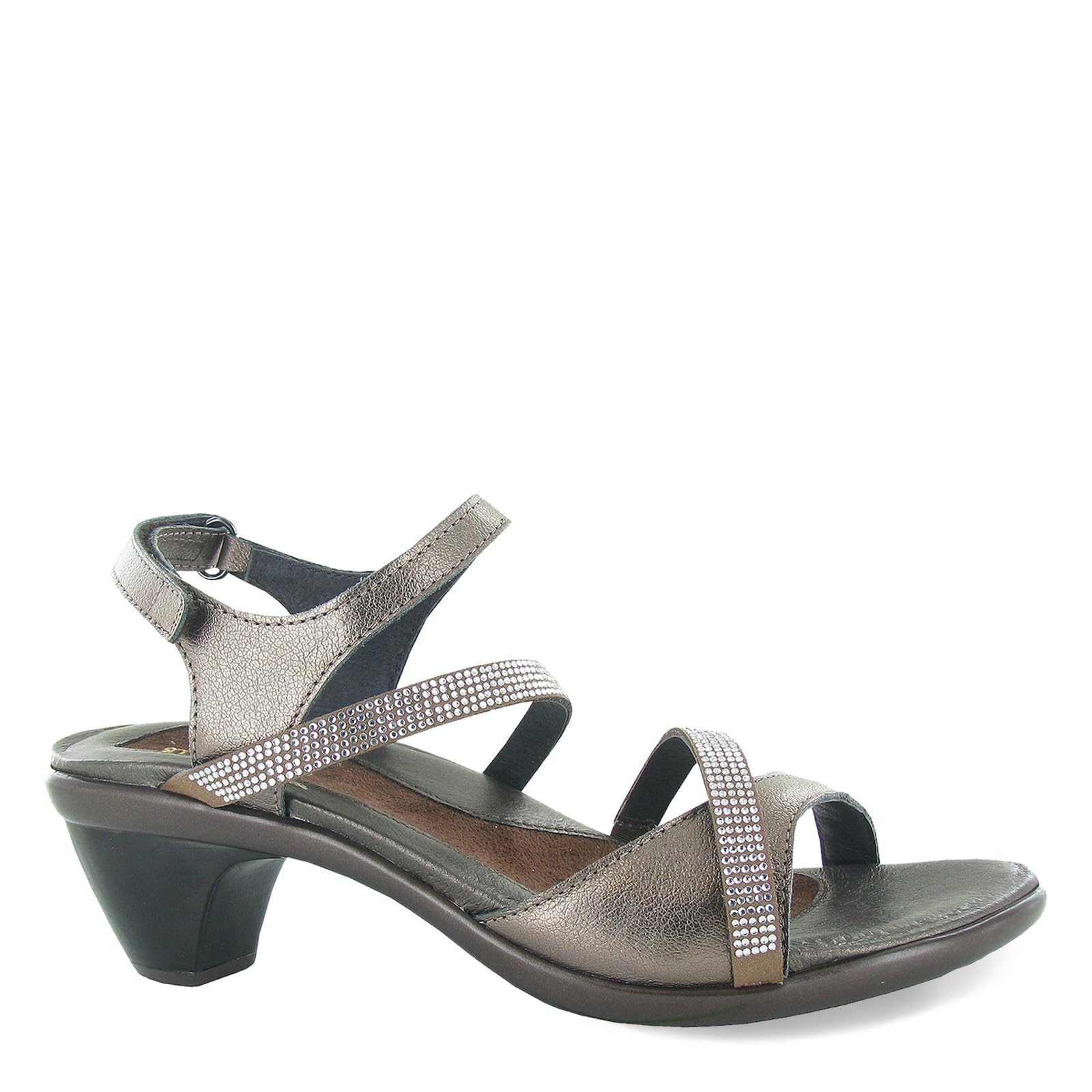 NAOT Women's Rhinestone Heel Sandals with Cork Footbed & Arch Support - Adjustable Ankle Strap - Lightweight Comfort Shoes for Travel, Wedding, Party & Evening Wear