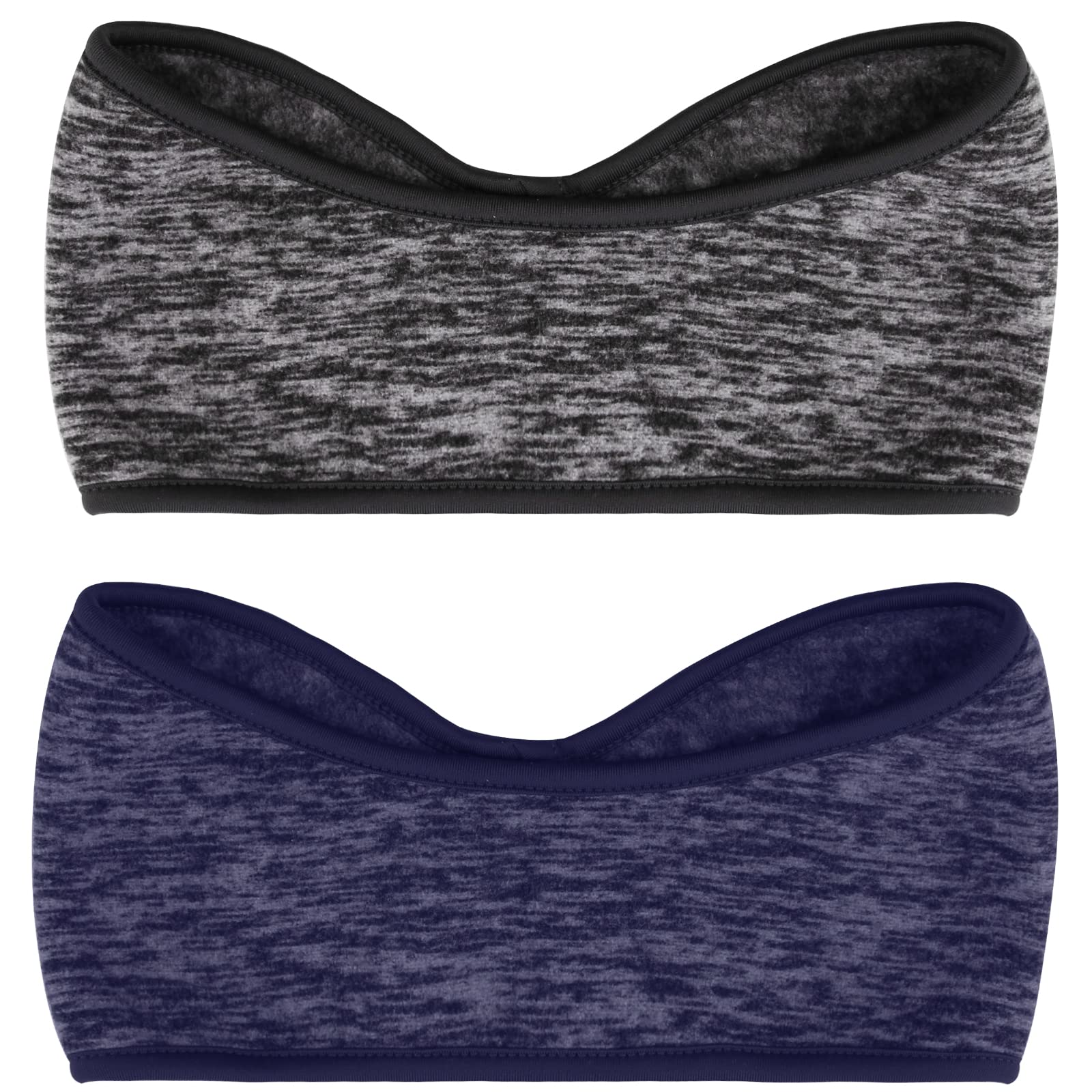 SAVITA 2 Pack Thermal Ear Warmers Headband - Stretchy Winter Earmuffs for Women, Men & Girls - Moisture Wicking Ski Headbands for Workout, Running & Cold Weather Activities