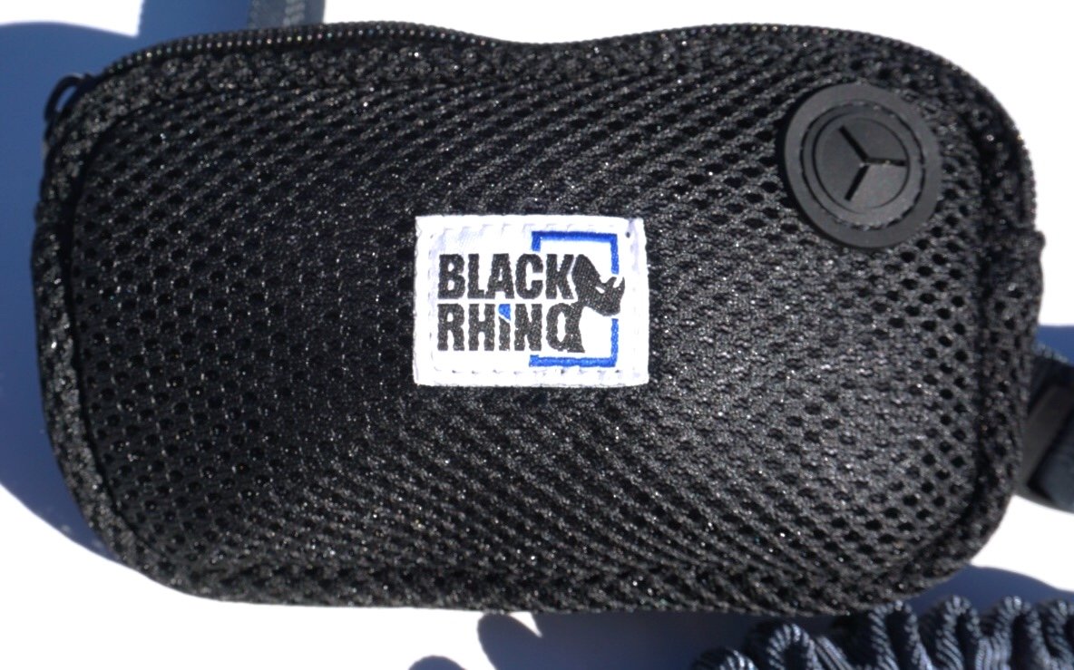 Black Rhino Hands-Free Dog Leash - Adjustable Bungee Leash for Running, Walking, Jogging & Hiking with Neoprene Padded Handles - Perfect for Medium to Large Dogs (Blue/Green) - Includes Free Running Pouch | Ideal for Outdoor Adventures, Park Visits & Daily Exercise
