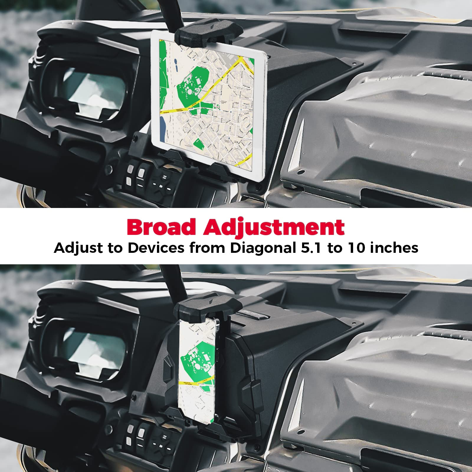 KEMIMOTO Universal Electronic Device Holder with Storage - Phone & Tablet Mount Dashboard Organizer Box for Can-Am Defender 2016-2024 | Car Accessories for Off-Road & Work Trucks