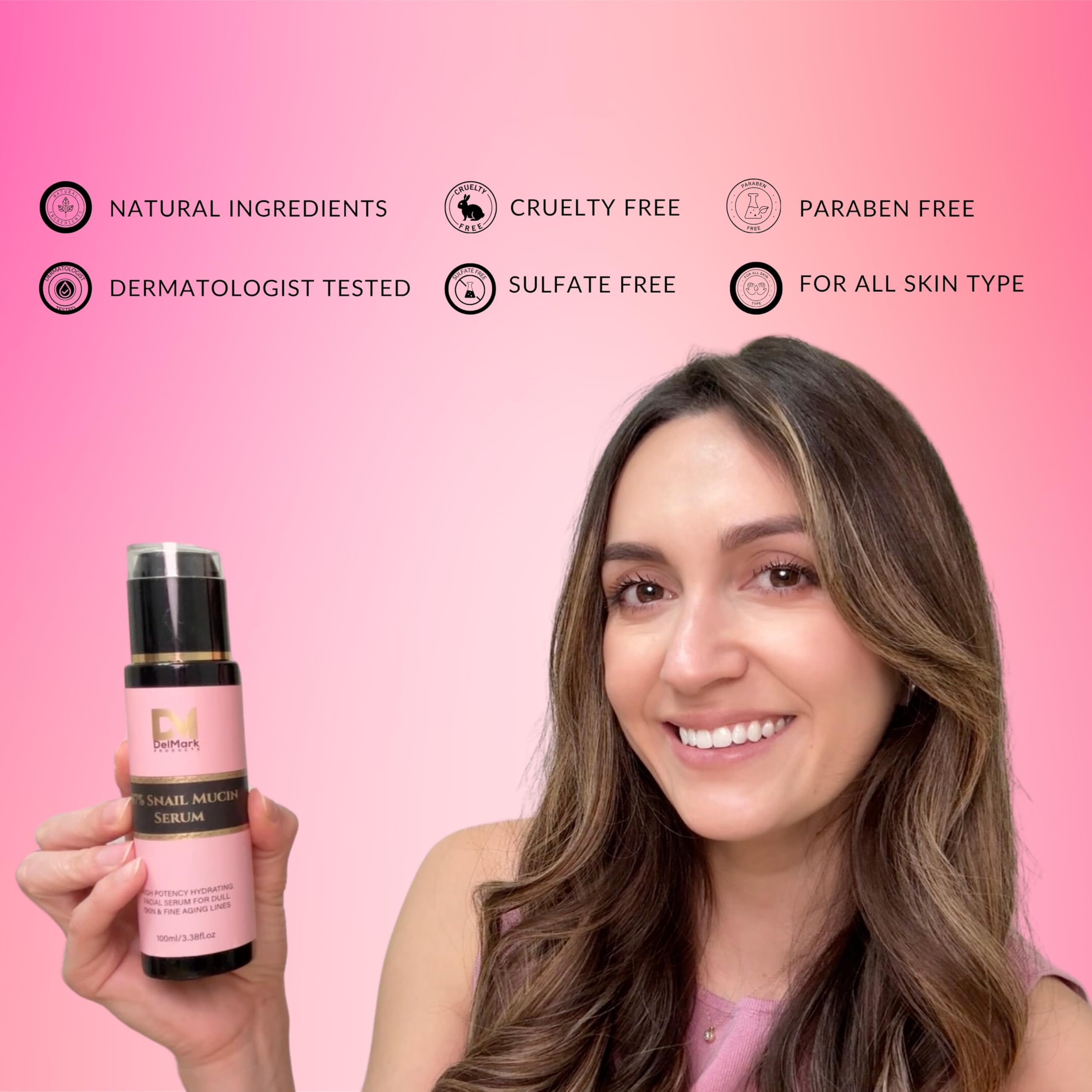 Snail Mucin Serum 100ml - 97% Snail Filtrate & Hyaluronic Acid for Hydrating & Repairing Skin - Korean Skincare for Face, Eye & Neck - Perfect for Night Routine