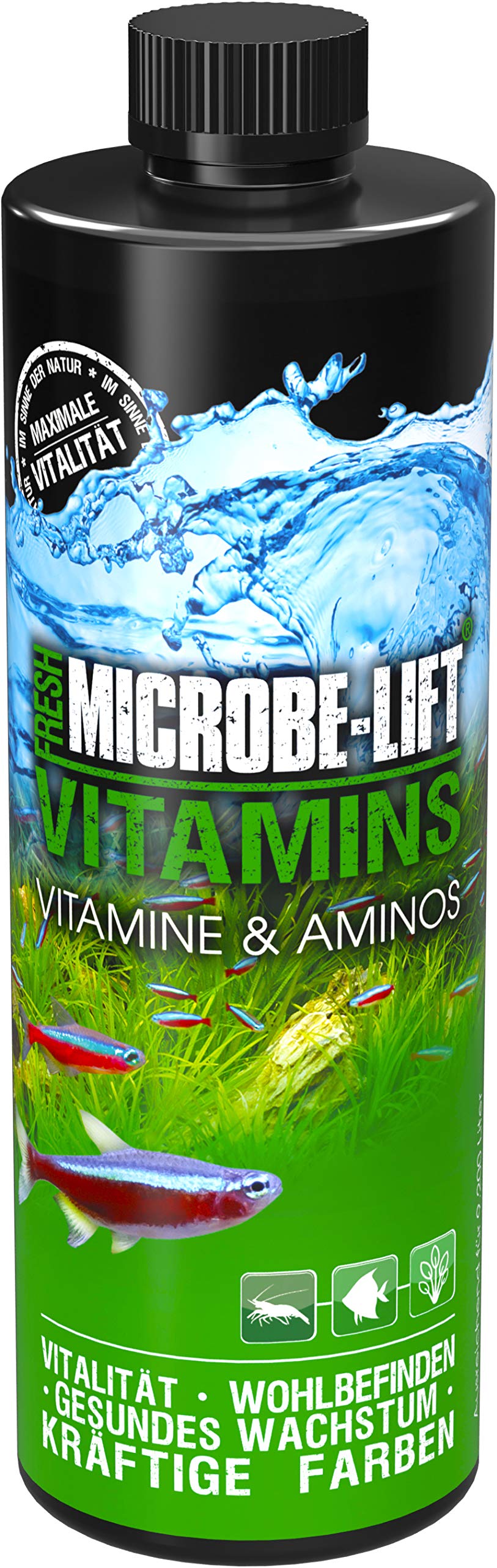 MICROBE-LIFT Vitamins & Amino Acids Supplement for Fish - 16 oz (9067-L) | Promotes Healthy Growth & Color Enhancement | Ideal for Freshwater & Saltwater Aquariums