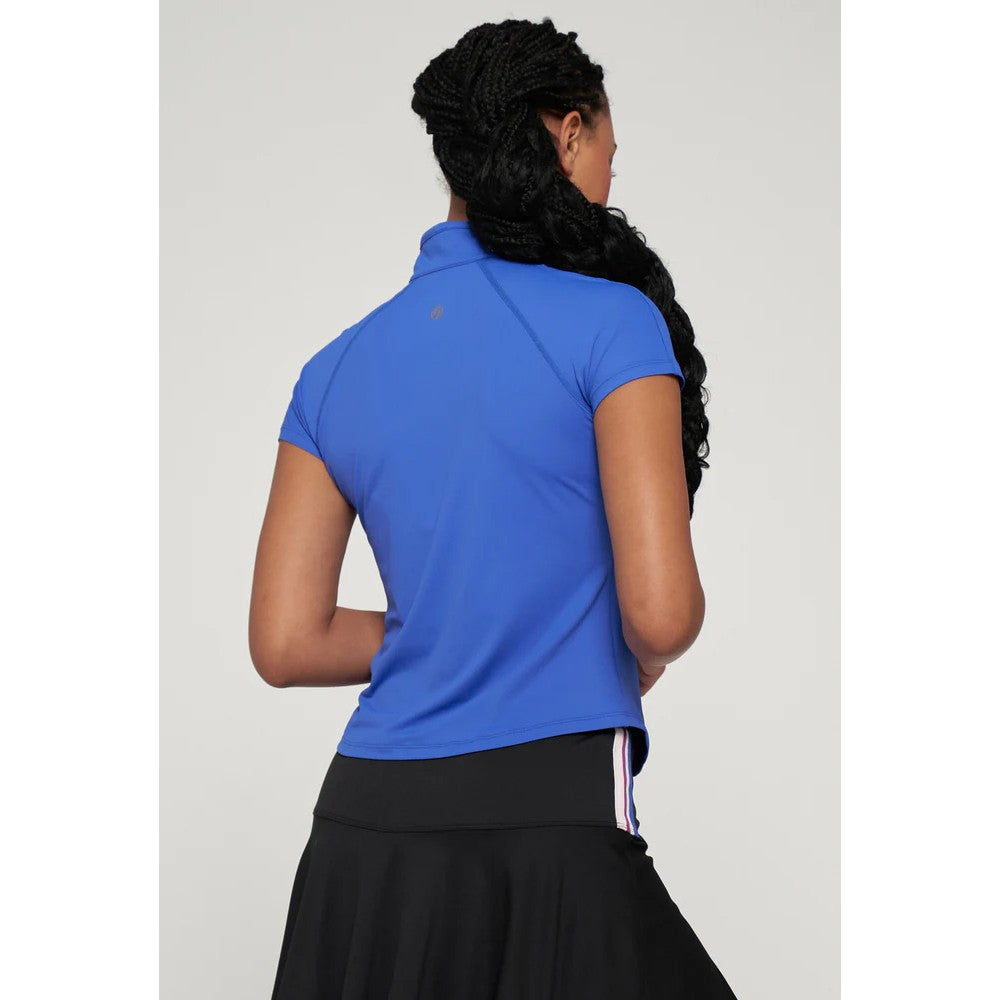 Lija Women's Hot Shot Sly Mock Zip Top - Royal Blue Workout Shirt for Yoga, Running & Gym | Breathable & Stylish Athletic Wear