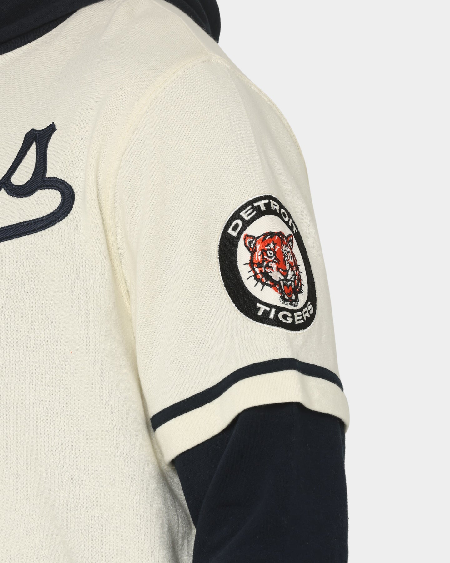 47 Brand Detroit Tigers Shortstop Hoodie Cream - Men's Baseball Hooded Sweatshirt for Casual Wear & Game Day Outfits