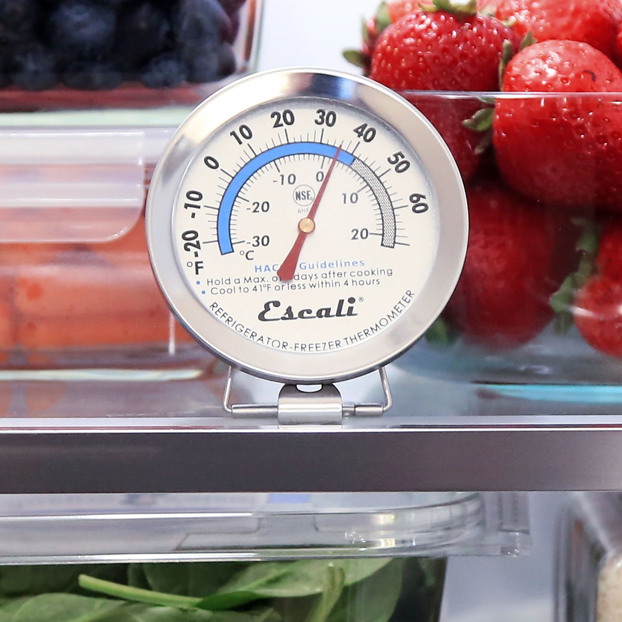 Accurate Dial Refrigerator & Freezer Thermometer - Monitor Food Safety, Perfect for Kitchen, Grocery Stores & Home Use