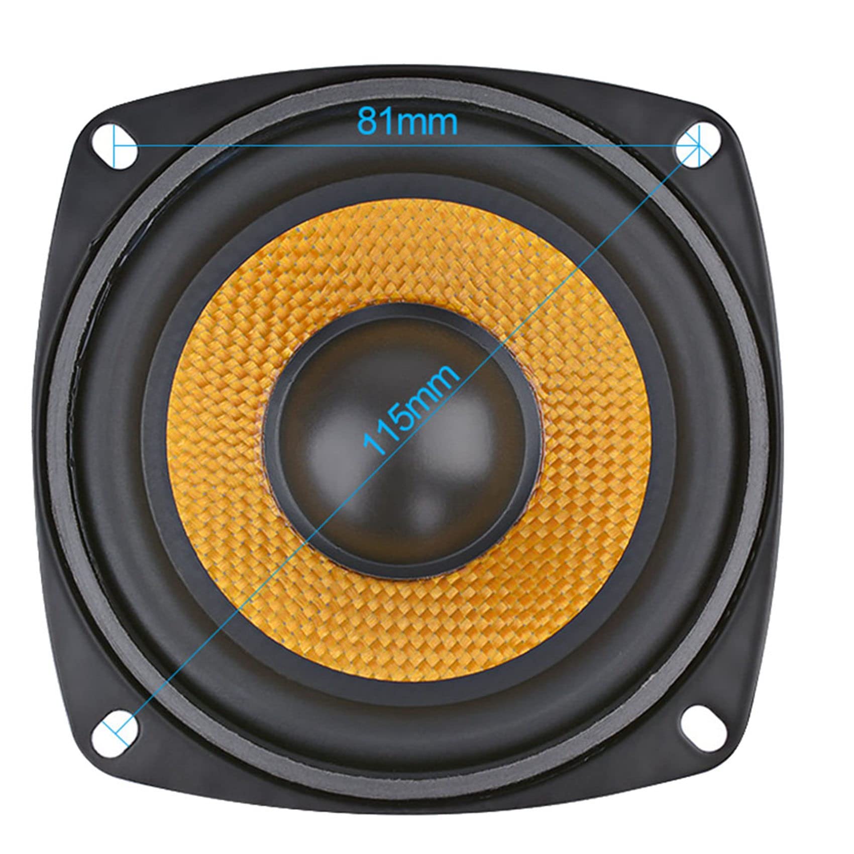 4Pc 4-Inch 15W 4 Ohm Portable Bass Speaker - DIY Professional Multimedia Subwoofer for Home Theater, Car Audio & Sound System - High-Quality Audio for Parties, Gaming & Outdoor Events