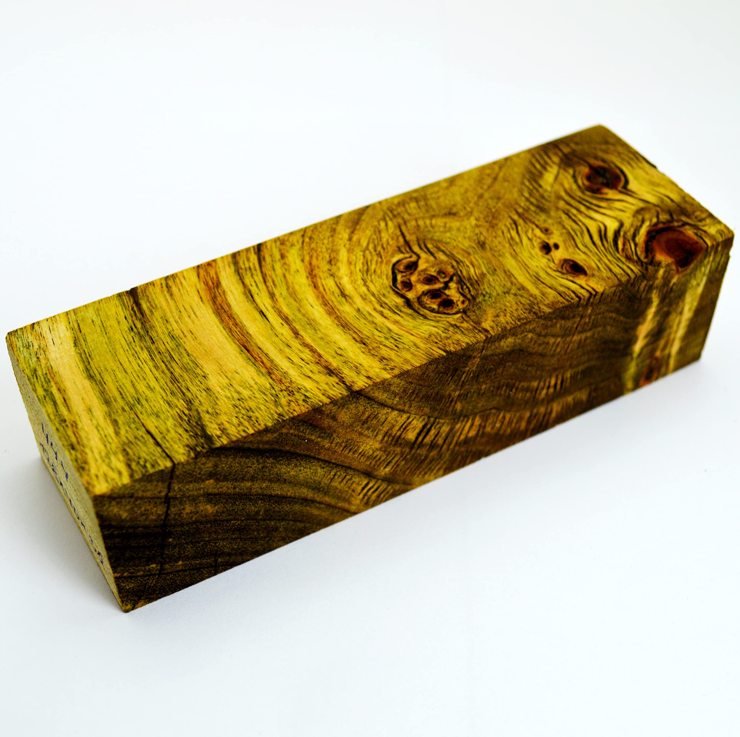 Stabilized Maple Burl Wood Turning Blank - Premium Knife Handle Material for Custom Blade Handles (444) - Perfect for Woodworking, DIY Projects, and Crafting Unique Knives