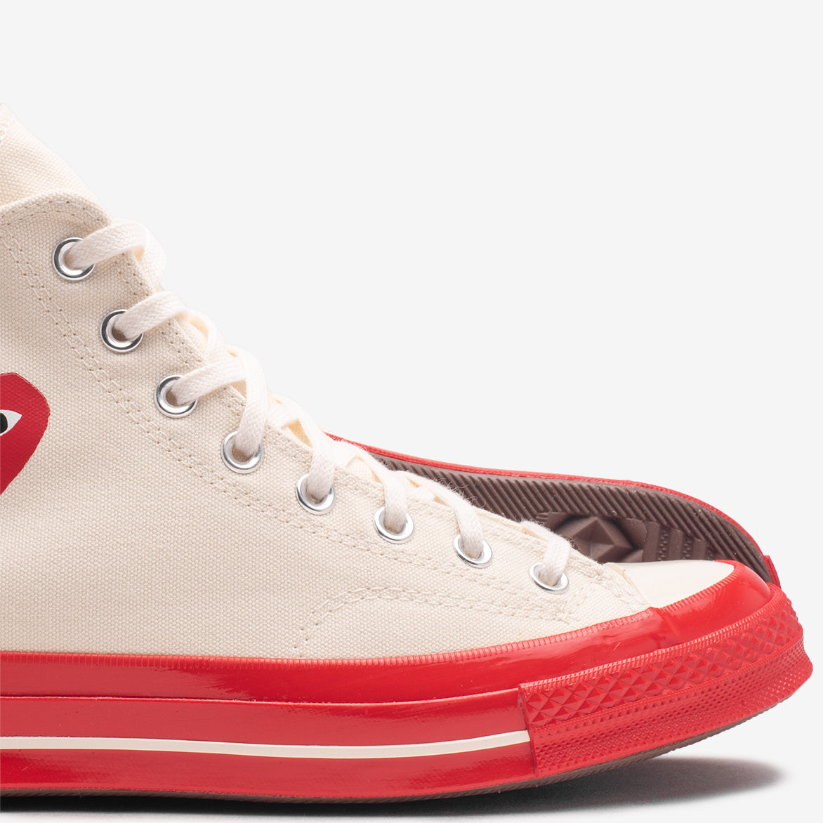 CDG PLAY x Converse Chuck 70 High Top Sneakers - Pristine White & Red Heart Logo - Streetwear Fashion for Men & Women | Perfect for Casual Outfits & Urban Style