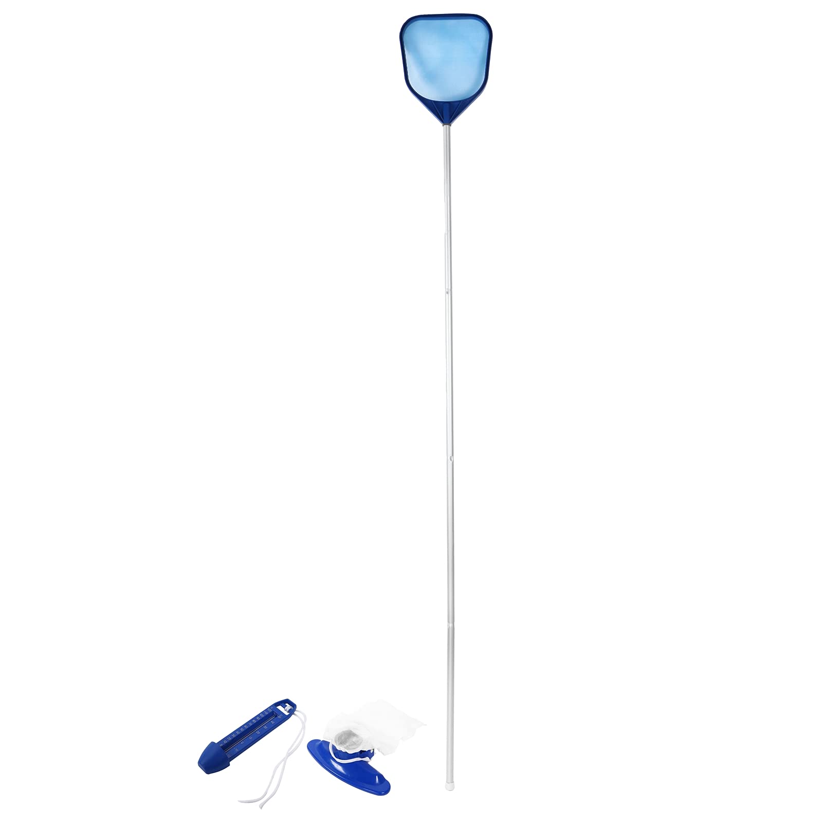 **AUNMAS Pool Skimmer Net & Vacuum Head Set - Heavy Duty Leaf Sucker Cleaner with Filter & Thermometer | Ideal for In-Ground & Above Ground Pools**