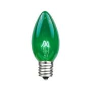25 Pack Green C9/E17 Intermediate Base Christmas Lights - 7 Watt Incandescent Replacement Bulbs for Indoor/Outdoor Use - Perfect for Christmas Trees, Holiday Displays, and Festive Decorations