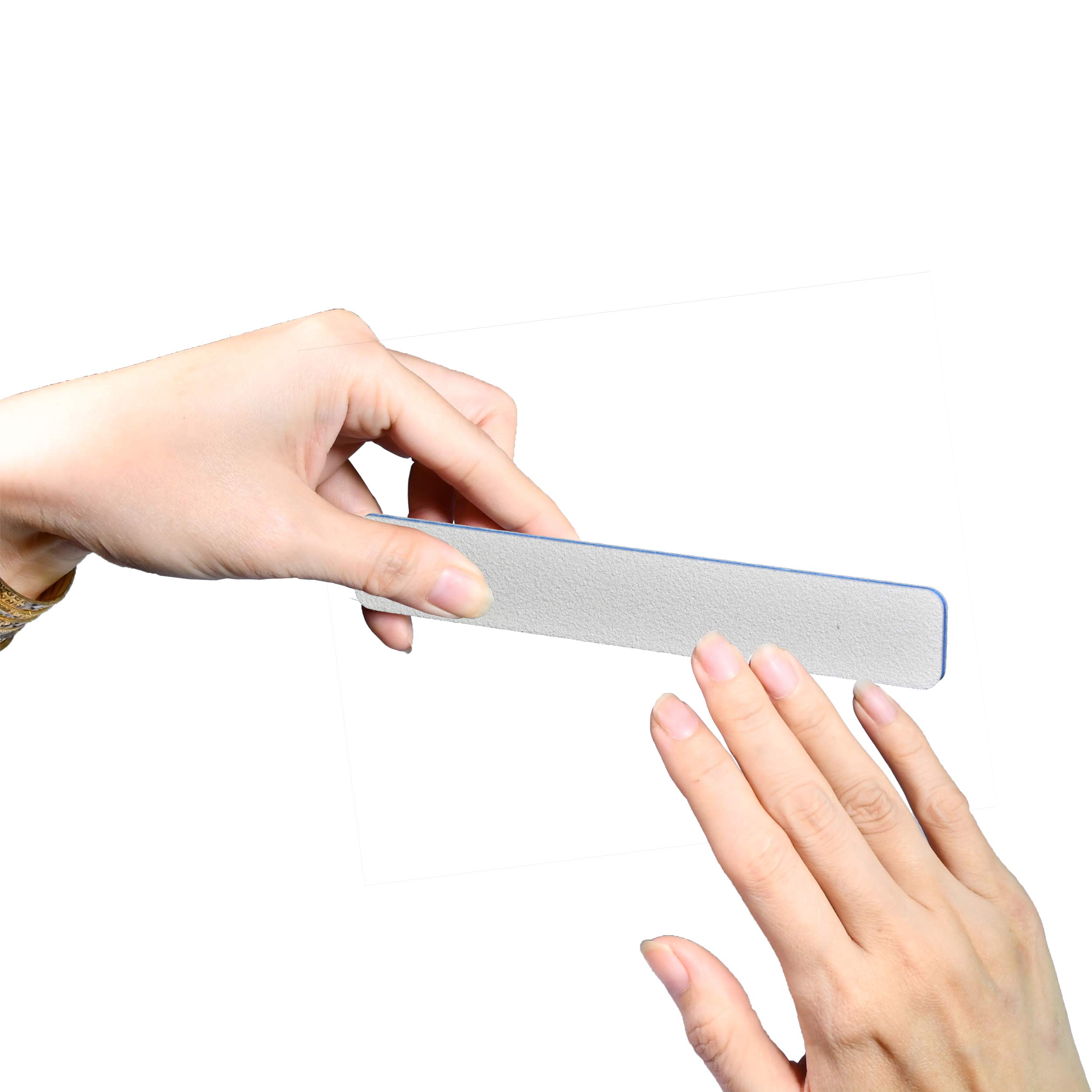 50 PCS Jumbo White Nail Files for Acrylic Nails - 60/60 Grit Emery Boards - Professional Manicure & Pedicure Tools for Salon, Home & Travel Use
