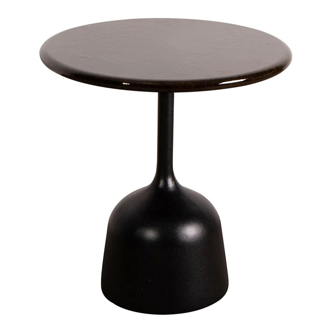 Round Coffee Table with Glossy Finish - Small Modern Accent Table for Living Room, Bedroom, or Office