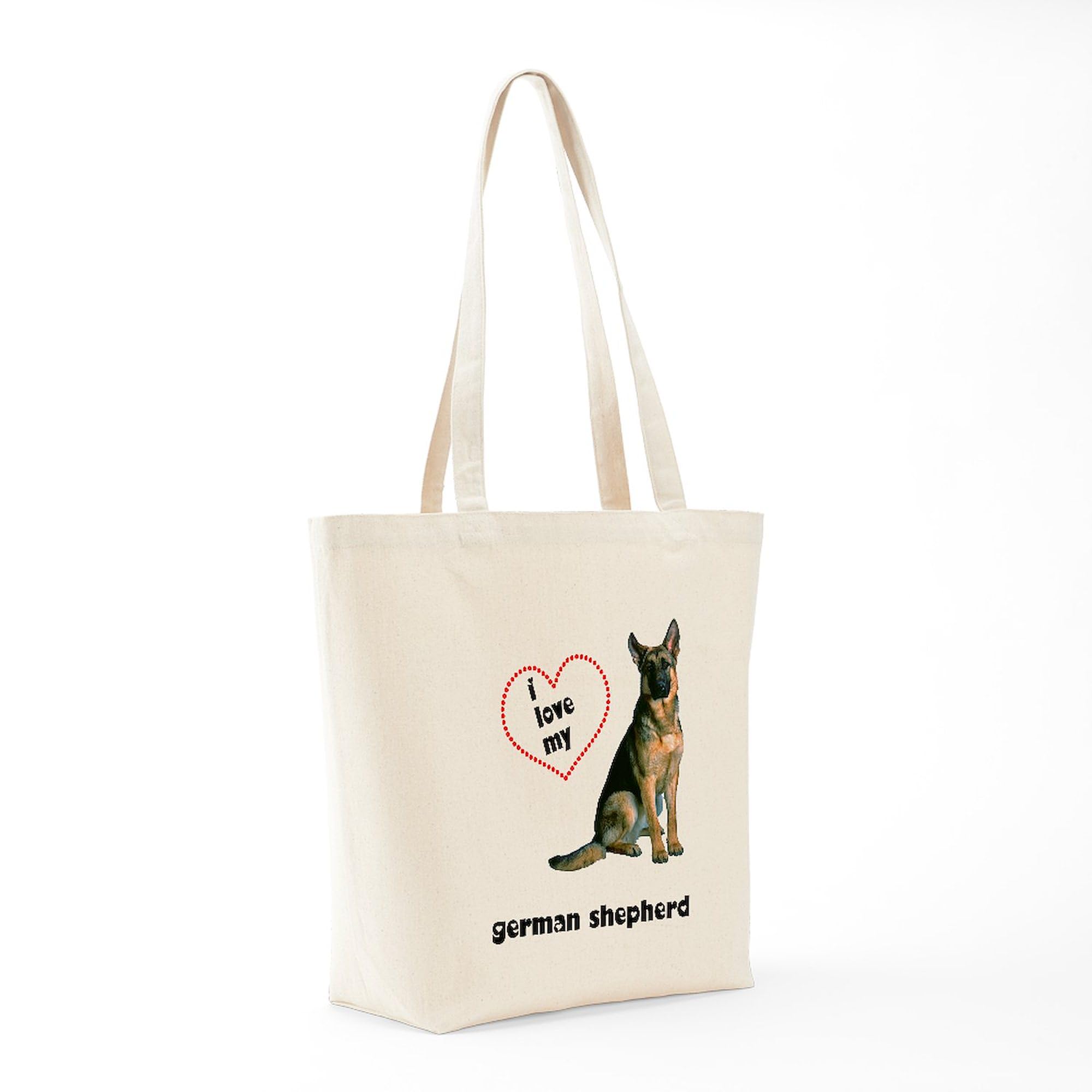 German Shepherd Lover Tote Bag - Natural Canvas Reusable Shopping Bag for Dog Owners | Eco-Friendly Grocery Tote for Pet Lovers, Dog Park Trips & Daily Errands