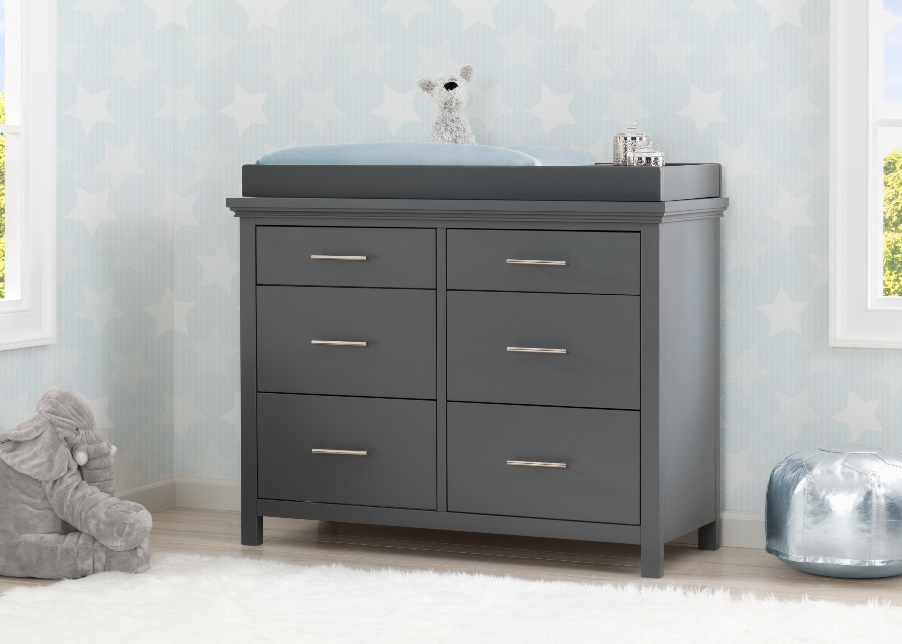 Avery 6 Drawer Dresser with Changing Top - Nursery Furniture for Baby Clothes Storage & Diaper Changing Station - Perfect for Newborns & Toddlers