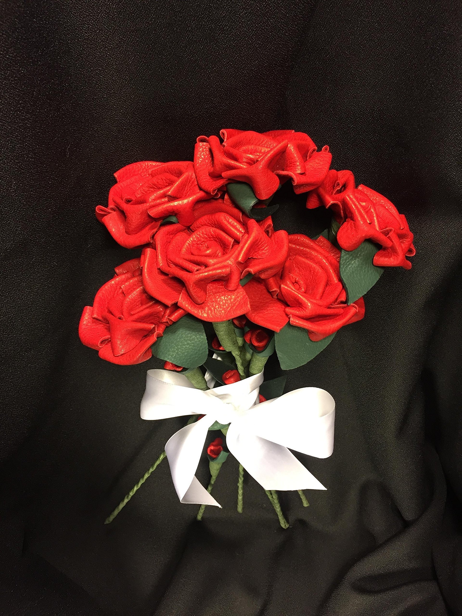 Handmade Leather Rose Bouquet - 6 Roses Set - Romantic Anniversary, Valentine's Day & Birthday Gift for Her - Perfect for Wedding Decor, Home Centerpiece & Special Occasions