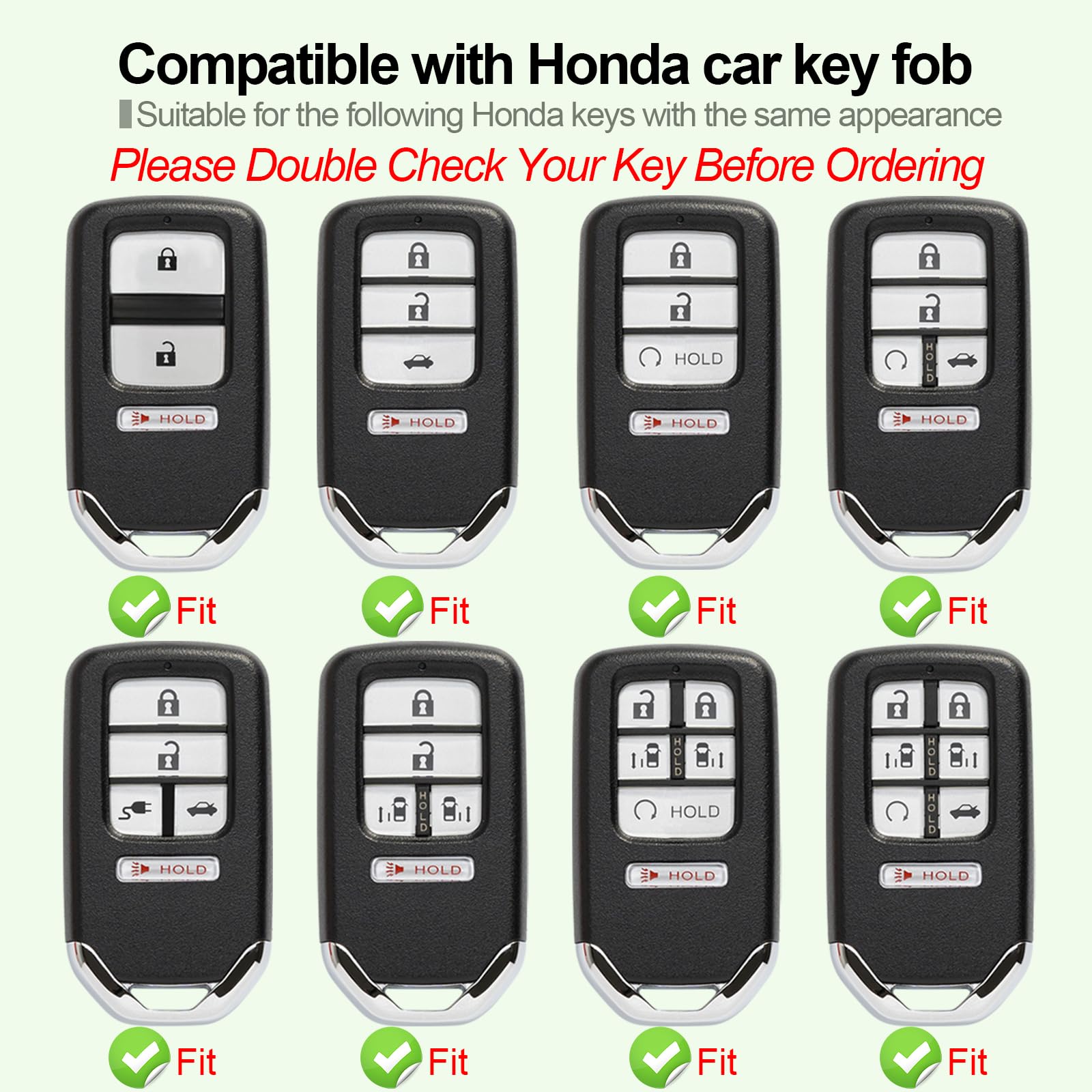 Durable Red TPU Key Fob Cover for Honda Civic Accord CRV Pilot Odyssey HRV Ridgeline - Car Key Case Protector with Keychain | Perfect for Everyday Use & Travel Accessories
