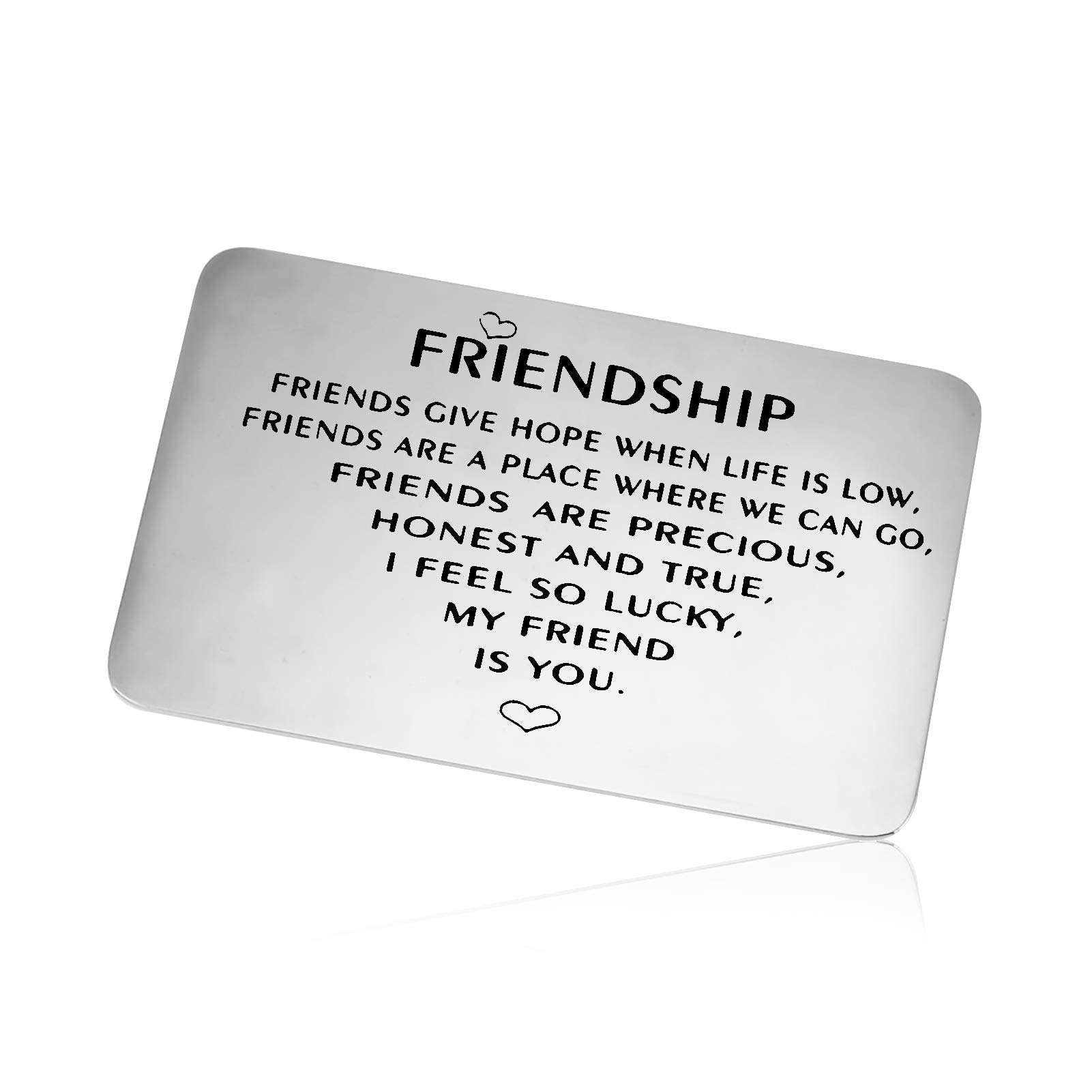 Vadaka Best Friend Gift Card - Engraved Metal Wallet Insert for Teens, Inspirational Friendship Card for Sister, Birthday & Graduation Gifts - Perfect for Daily Carry, Special Occasions & Heartfelt Appreciation
