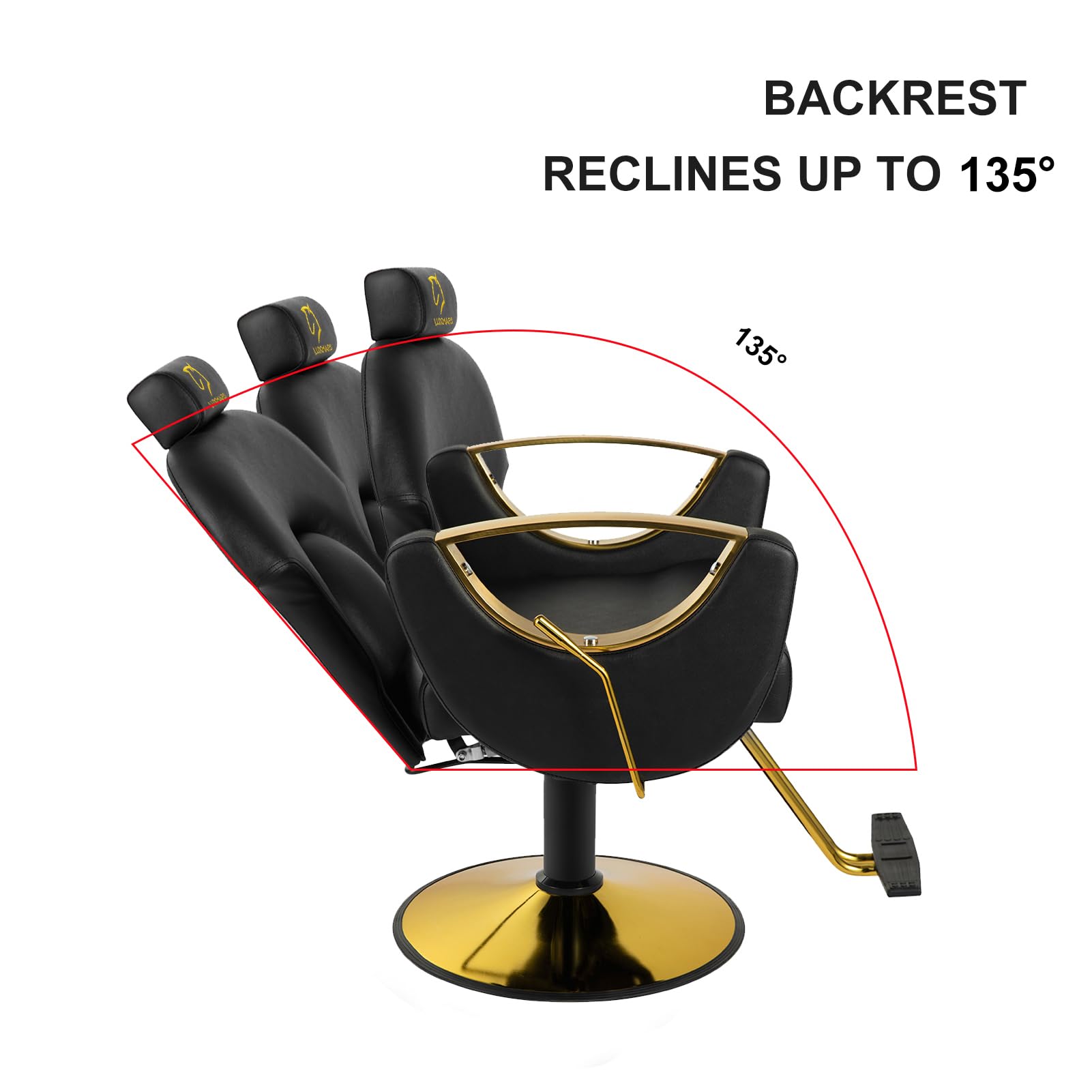 Professional Hydraulic Barber Chair - 360° Swivel Salon Chair with Adjustable Height for Hair Styling, Tattoo & Beauty Spa - Black | Perfect for Barbershops, Salons & Home Styling Stations
