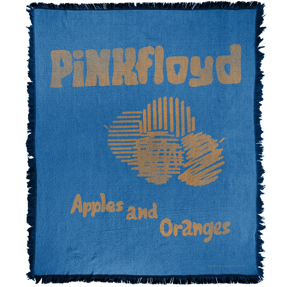 Pink Floyd Blanket 50x60 Inches - Soft Cotton Blend Woven Tapestry Throw with Fringe - Apples & Oranges Design - Cozy Bedspread for Home, Dorm, Concert Gift & Music Lover Decor