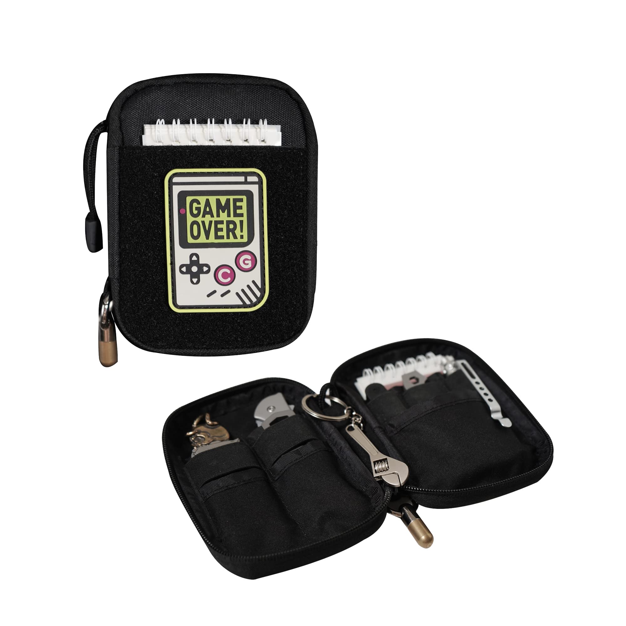 Durable Nylon EDC Organizer Pouch with Hook & Loop Closure - Compact Gear Storage for Everyday Carry, Travel, Hiking & Tactical Use