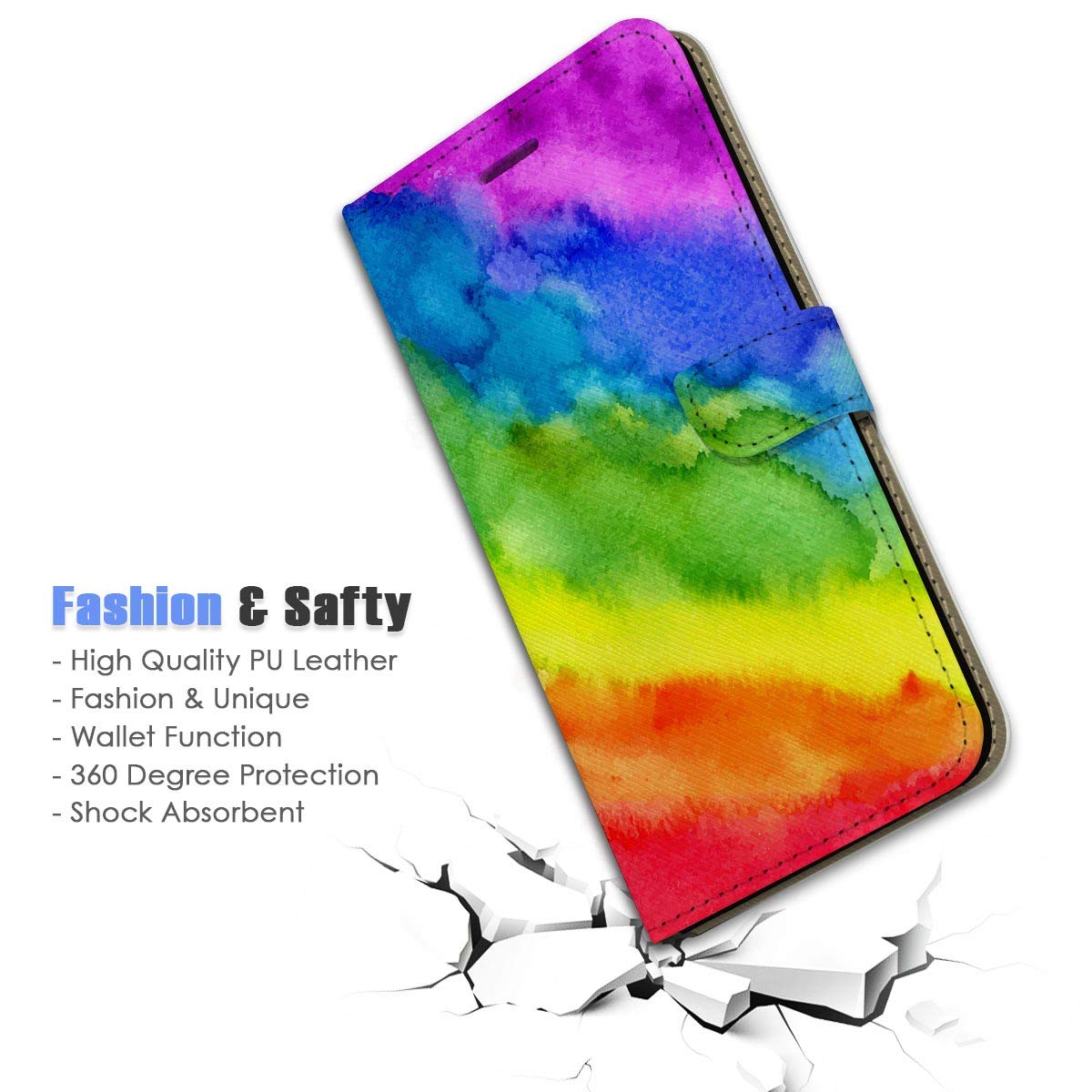 Rainbow Gay Pride Flip Wallet Phone Case for iPhone Xs Max - A22018 Art Design, Slim Protective Cover with Card Slots | Perfect for Daily Use, Travel & LGBTQ+ Pride Events