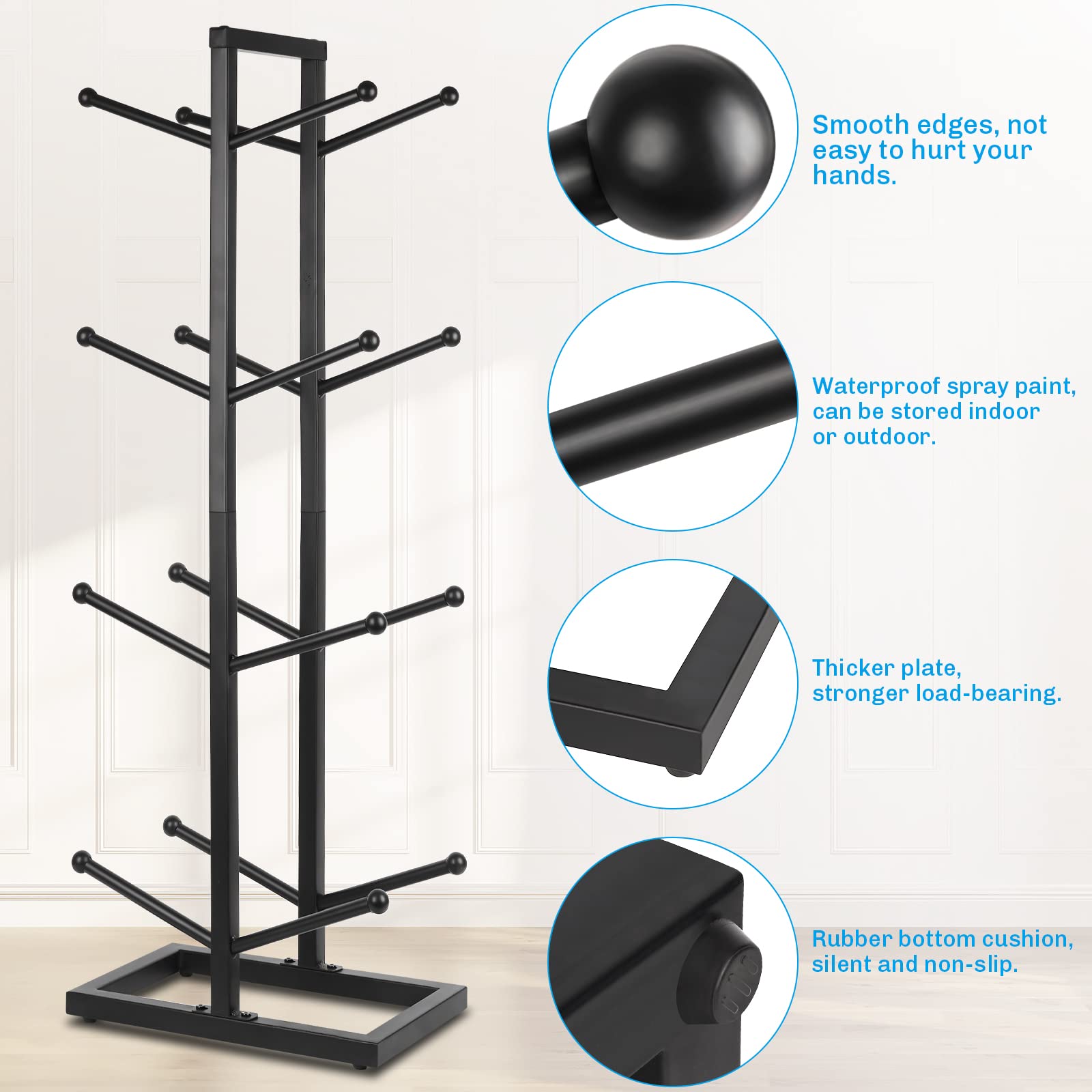 Metal Basketball Storage Rack - Heavy Duty Sports Equipment Organizer for Indoor & Outdoor Use - Perfect for Garage, Gym, and Playroom Organization
