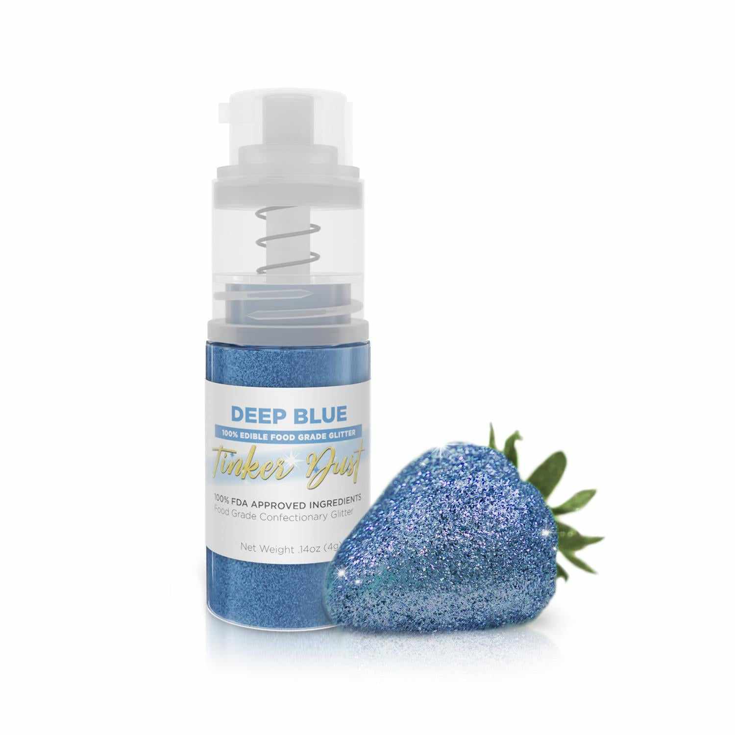 Deep Blue Edible Glitter Spray 4g Pump | Tinker Dust® | Food Safe Sparkle for Cakes, Cupcakes & Cocktails